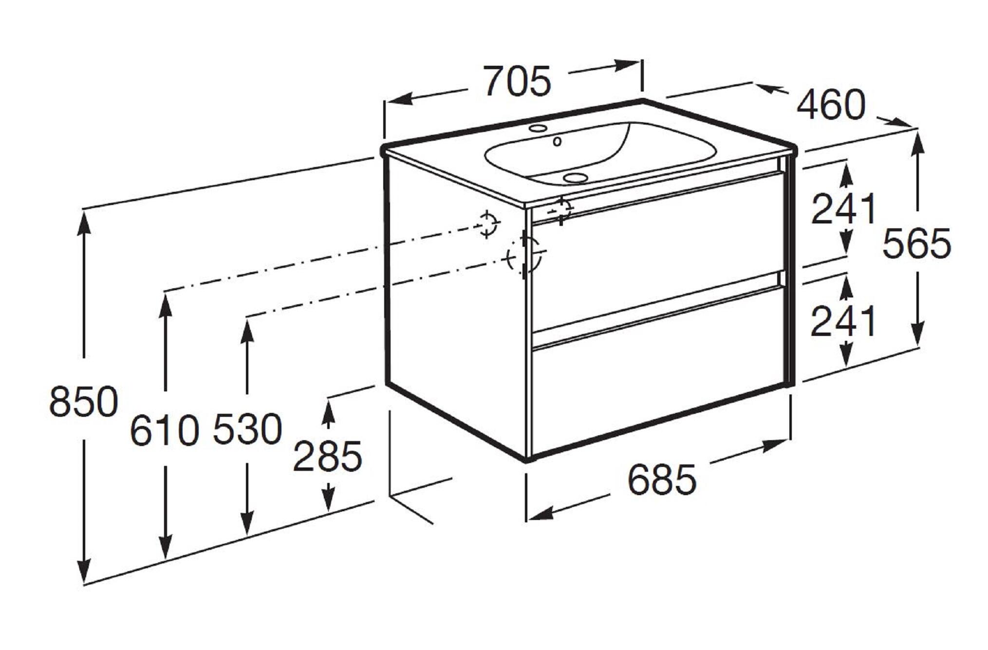 Mueble de baño con lavabo  Alpine nogal  70x46 cm - 4