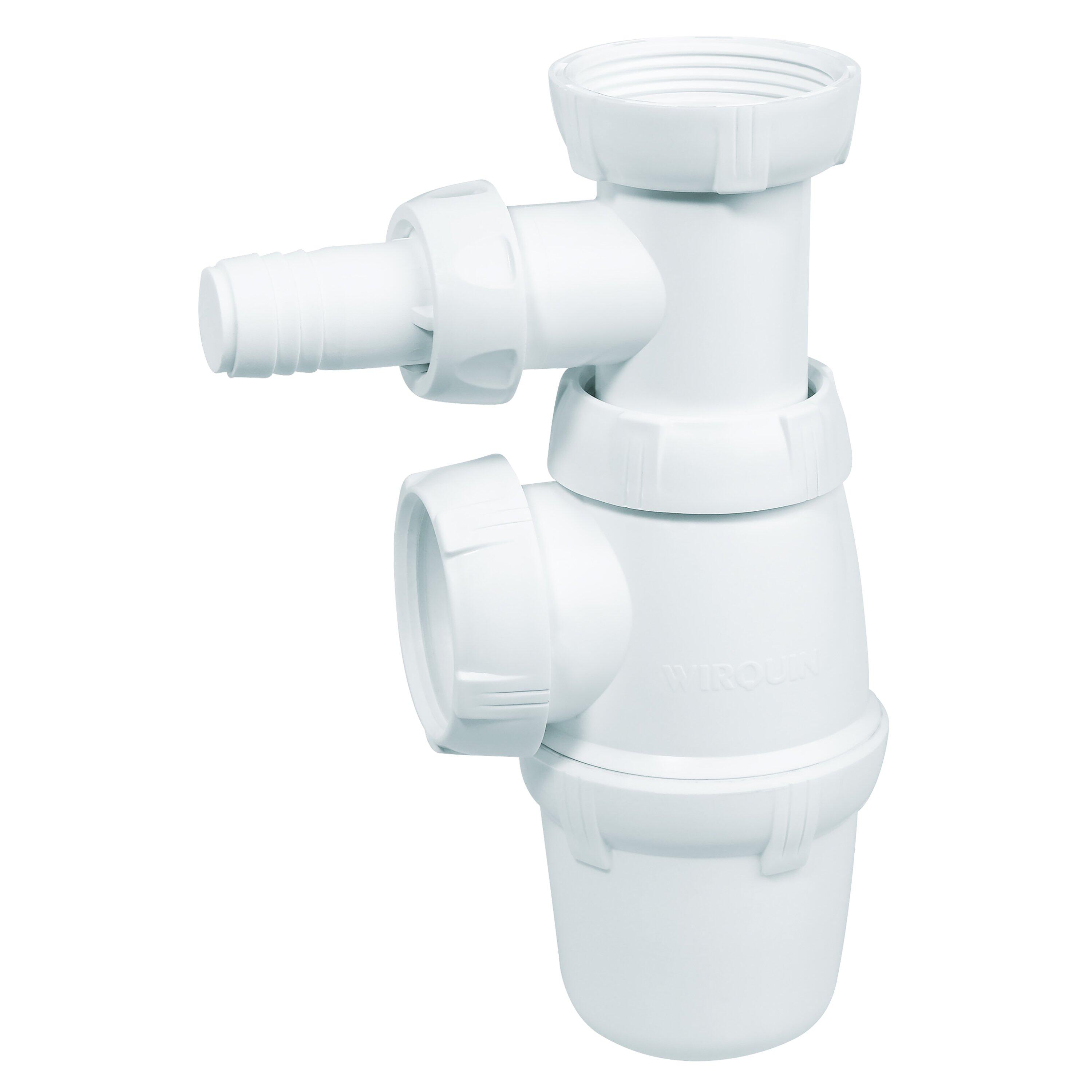 Sifón botella para fregadero wirquin blanco 1''1/2 salida d40