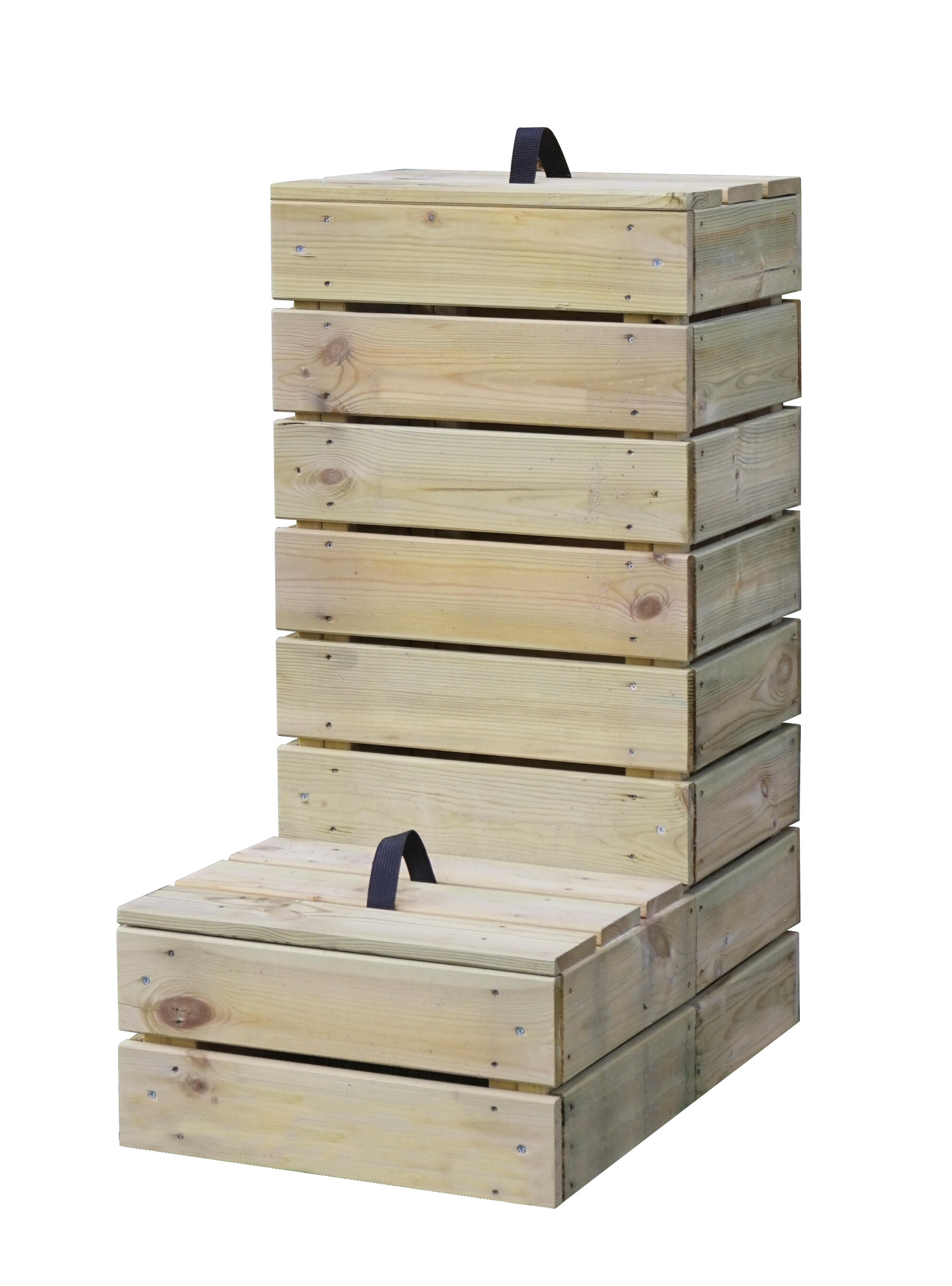 Compostador de madera Alto de 96 litros y con asas y tapa - 2