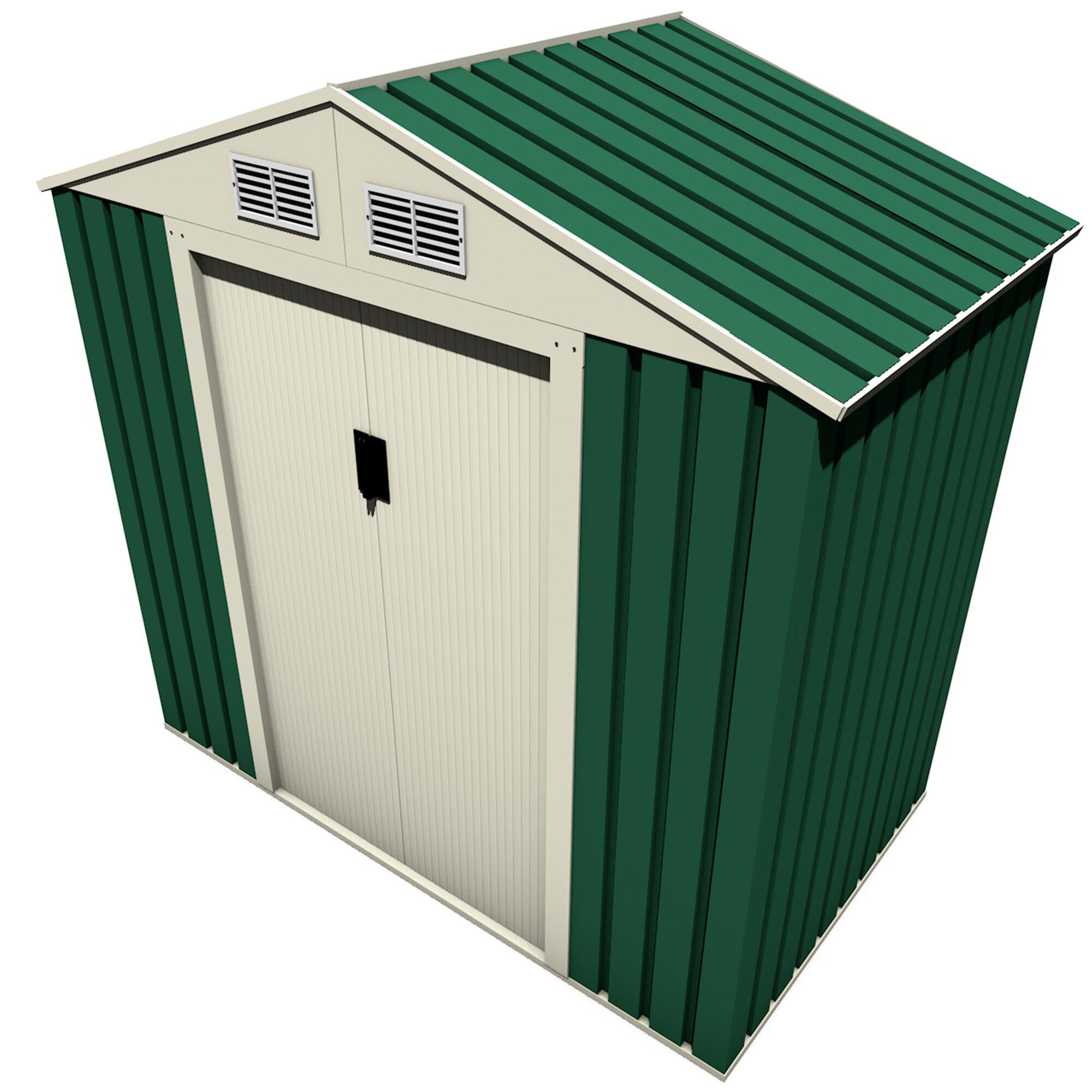 Caseta de metal yorkshire de 201x190x121 cm y 2.43 m2 con 0.26 mm espesor y doble puerta gardiun
