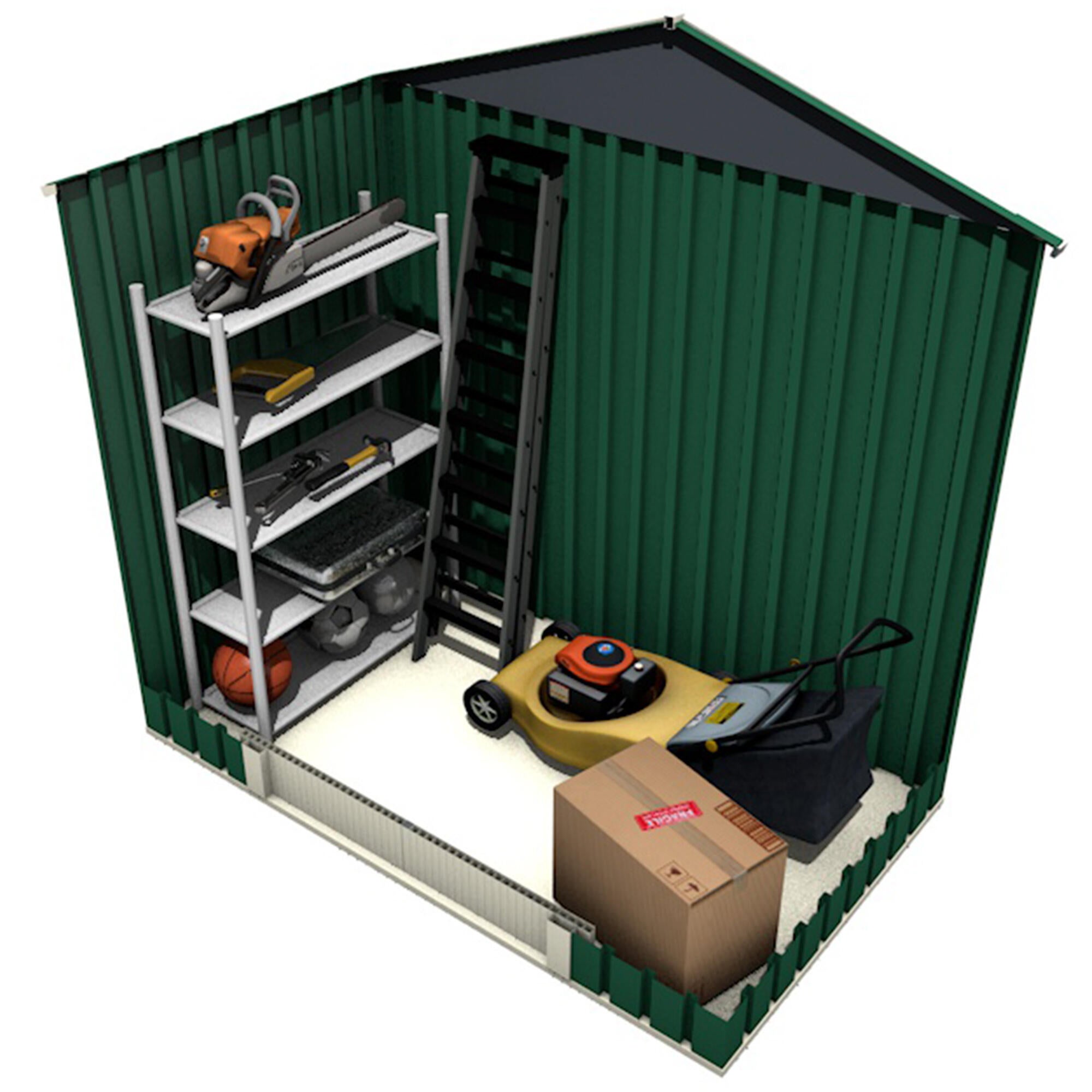 Caseta de metal Yorkshire de 201x190x121 cm y 2.43 m2 con 0.26 mm espesor y doble puerta GARDIUN - 5
