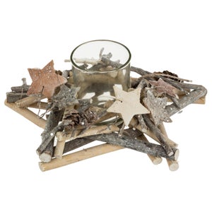 Atmosphera Campana En Verre Et Bois - Cloche Transparente H29,5 Cm Sur Socle, Décoration Élégante