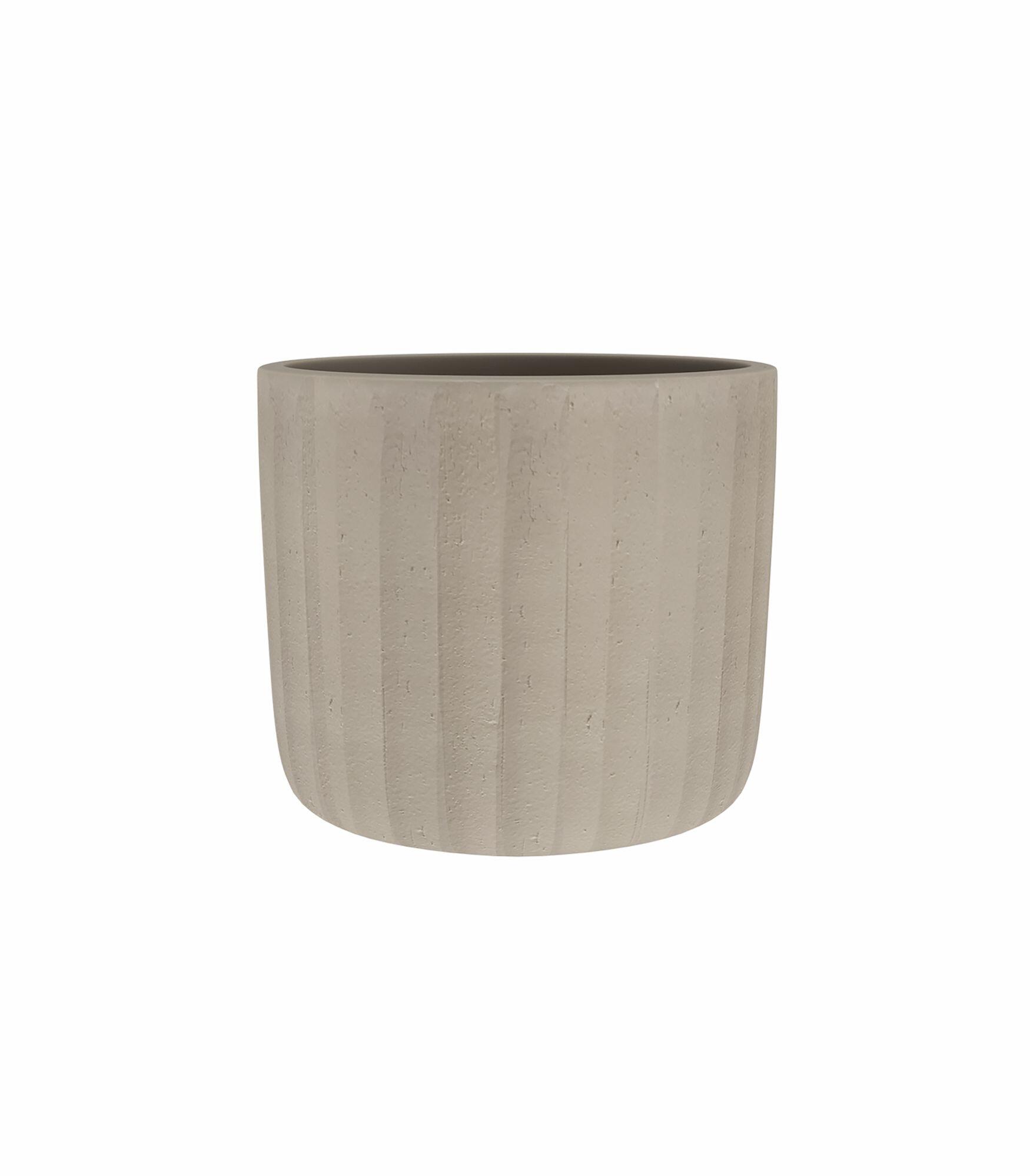 Maceta de arcilla cocida chloe vertical beige de ø 21 cm