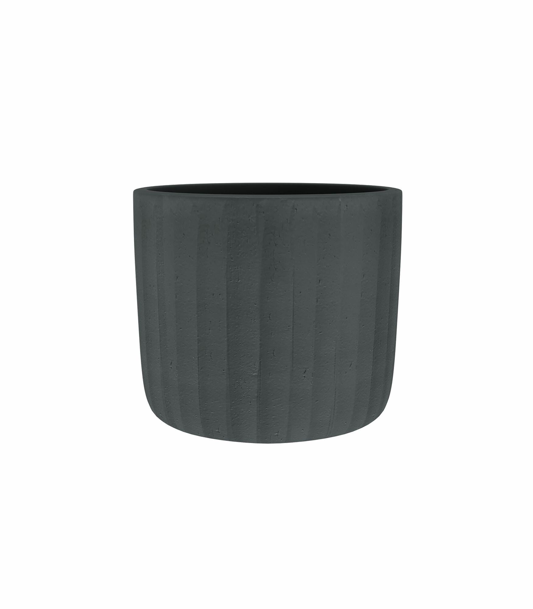 Maceta de arcilla cocida chloe vertical antracita de ø 21 cm
