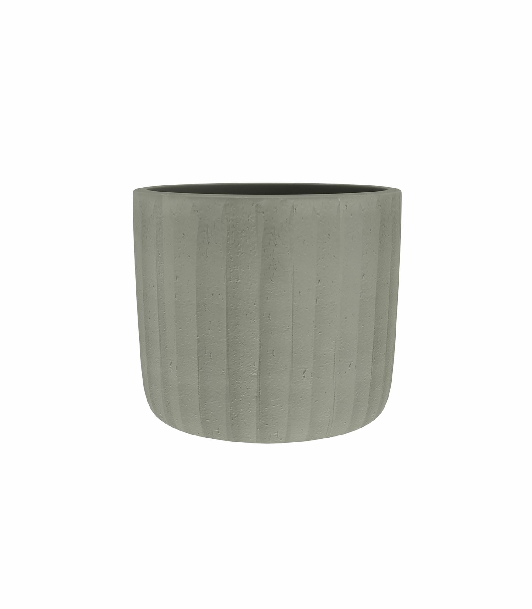 Maceta de arcilla cocida chloe vertical verde de ø 21 cm