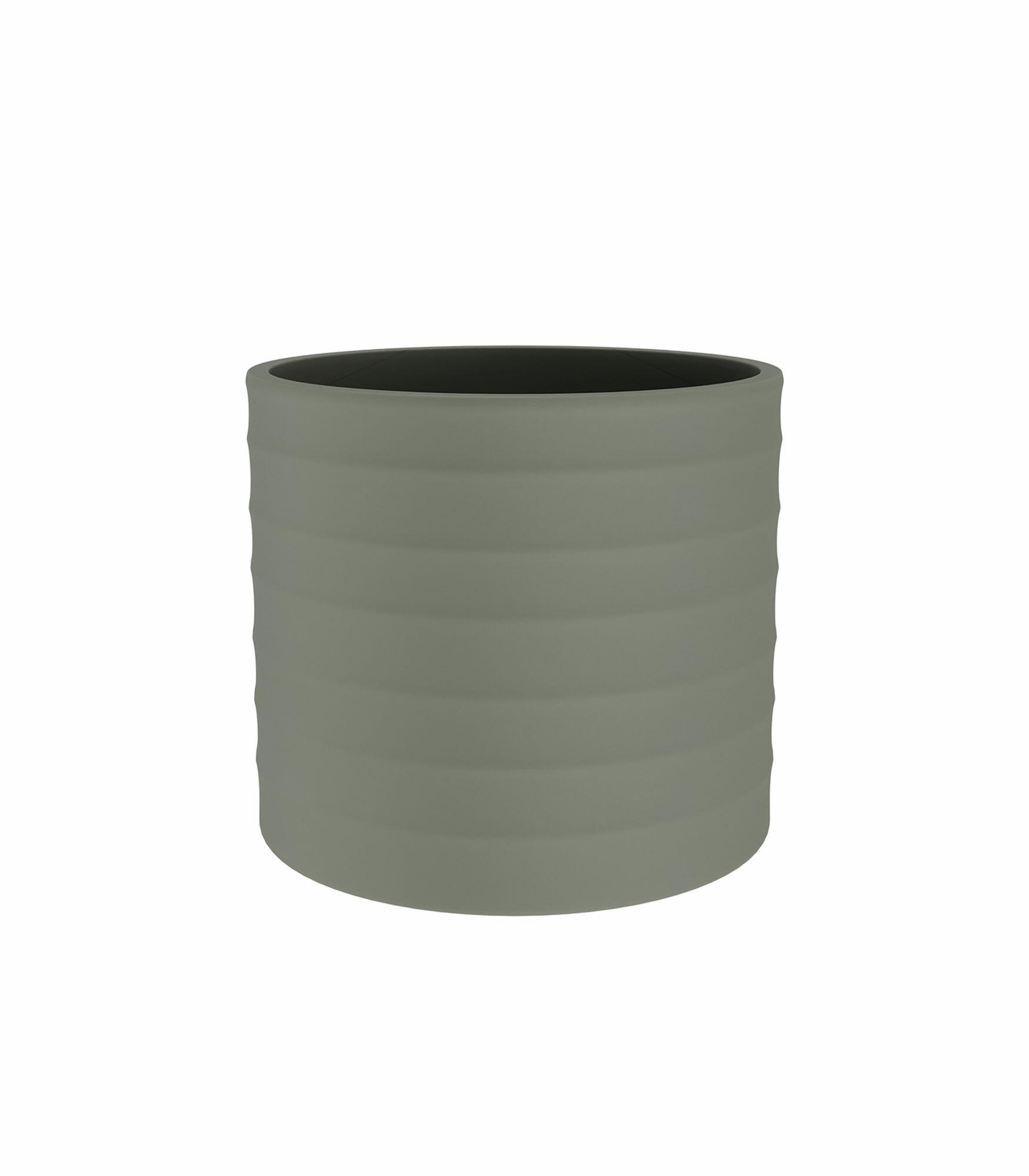 Maceta de arcilla cocida chloe horizontal verde de ø 26 cm