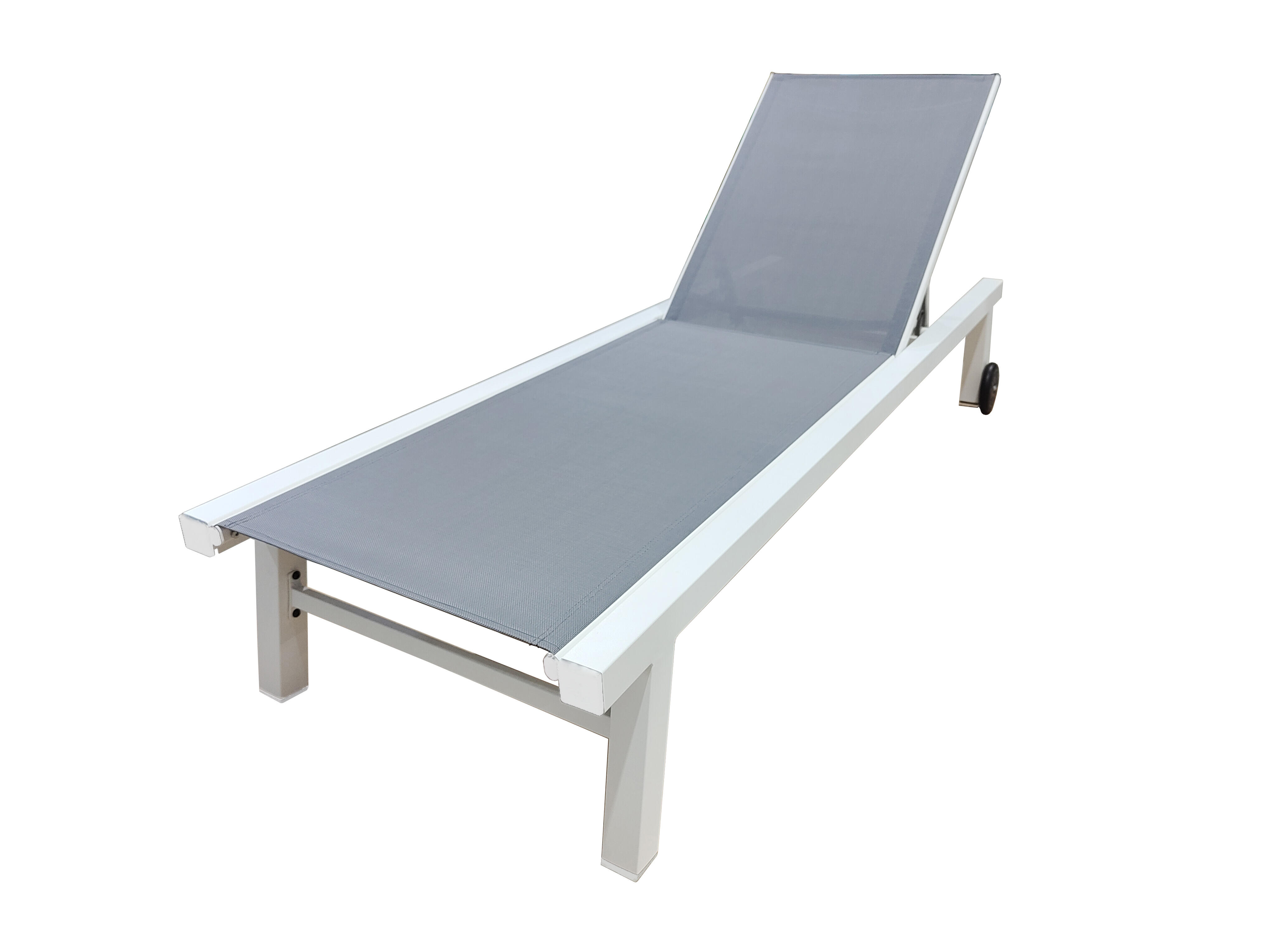 Tumbona de jardín de aluminio blanco 67x90x192 cm