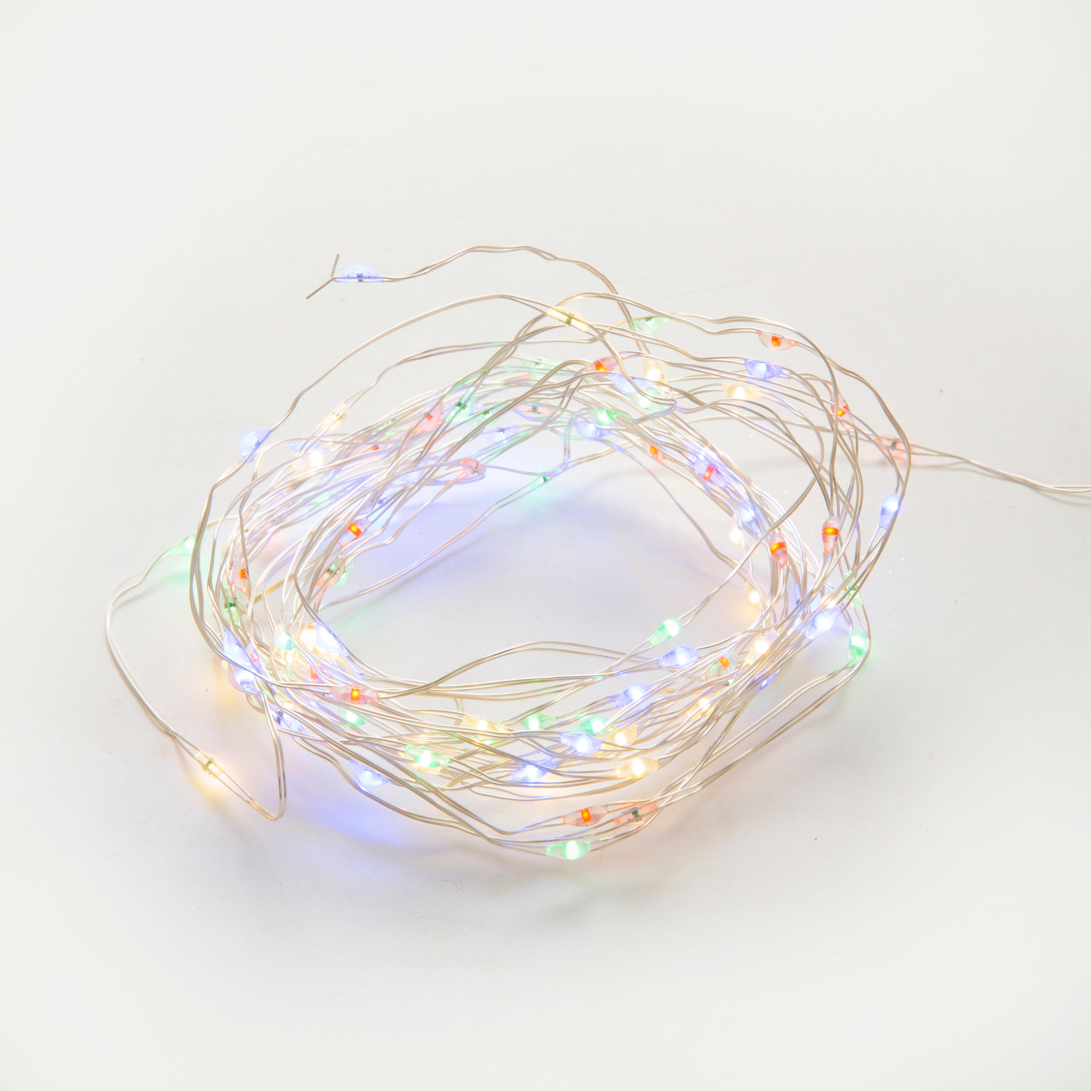 Guirnalda iluminada decorativa con 100 bombillas led multicolor de 6.95 metros de iluminación para exterior solar