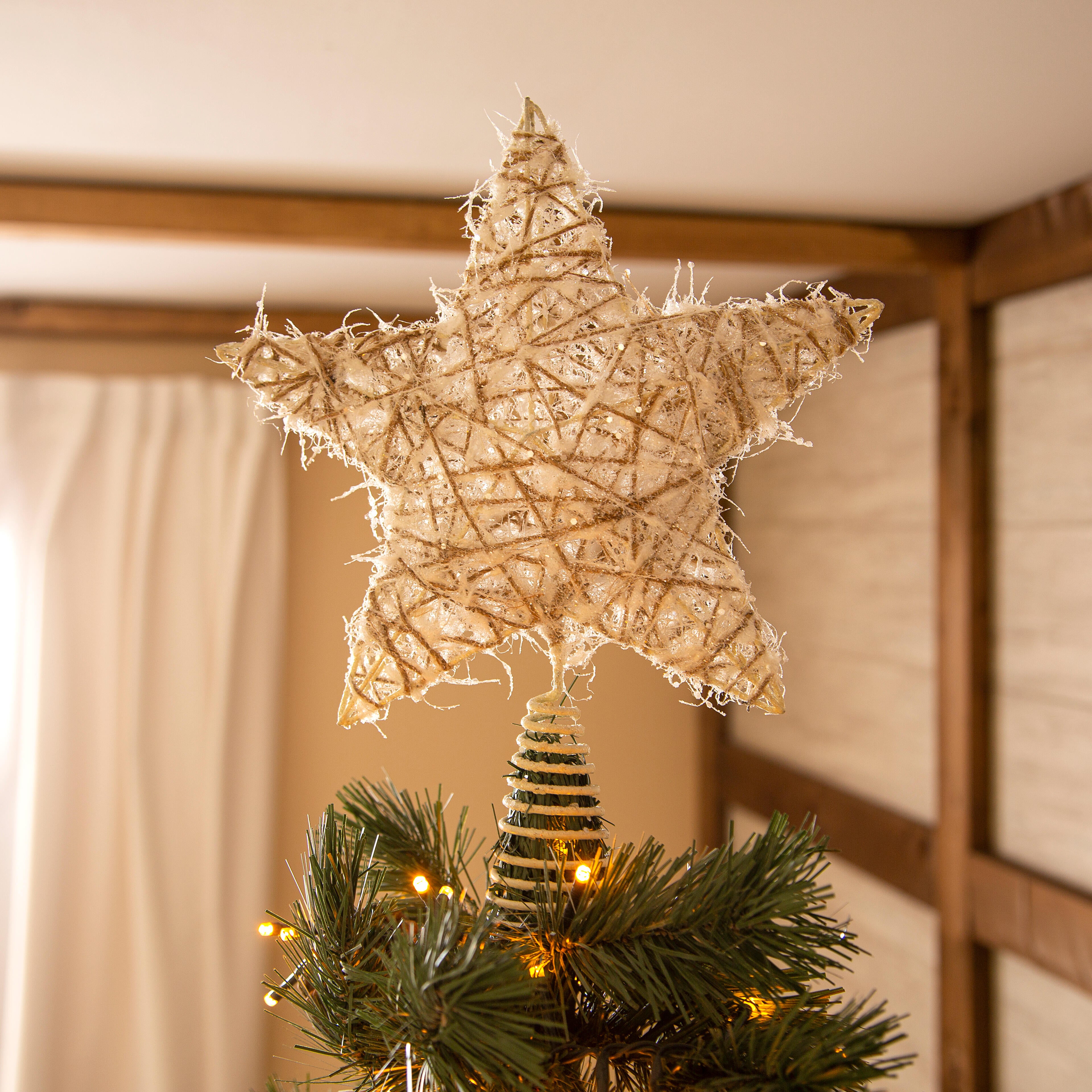 Estrela de Natal rattan 25 cm prateado - 2