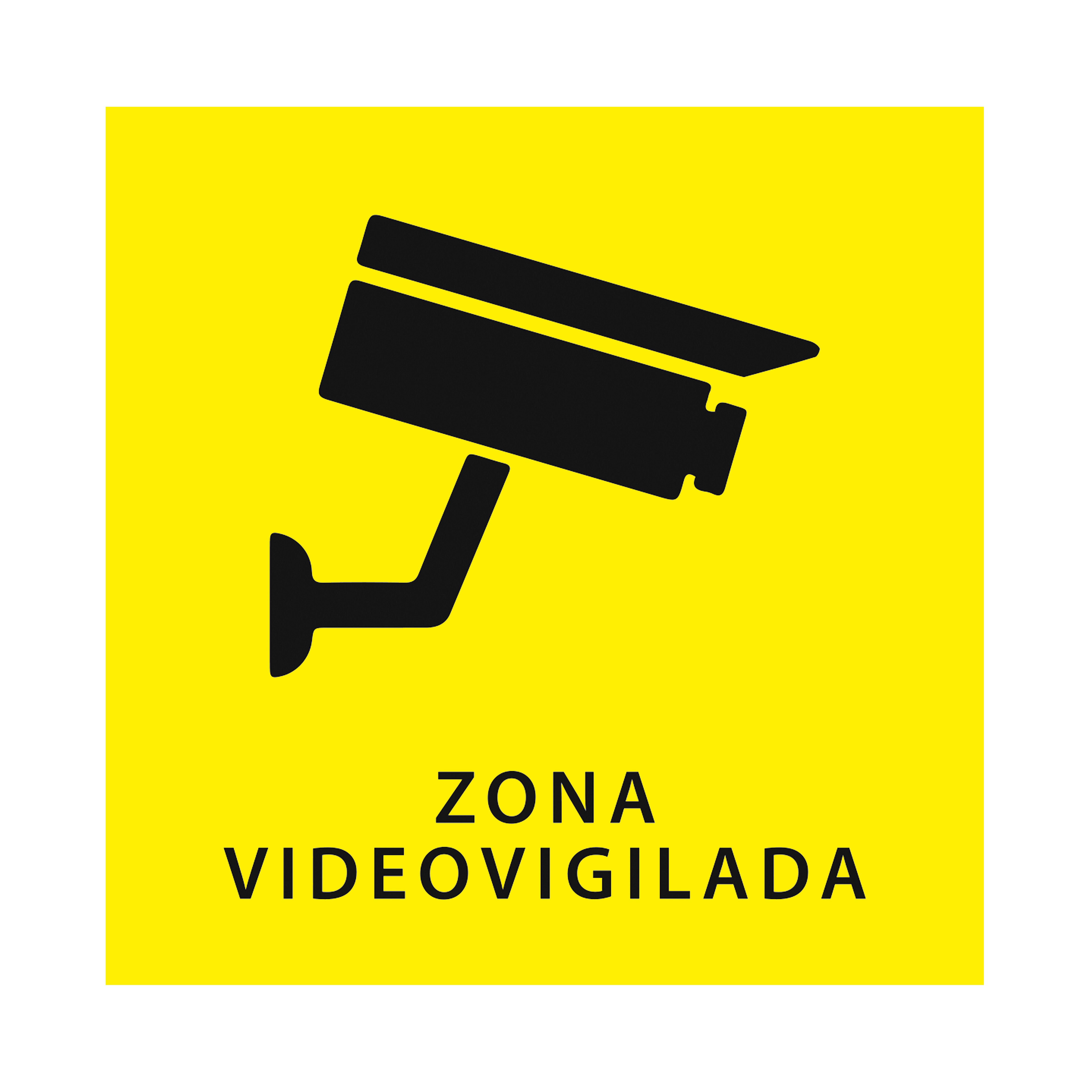 Placa pvc bicapa 9.7x9.7cm zona videovigilancia