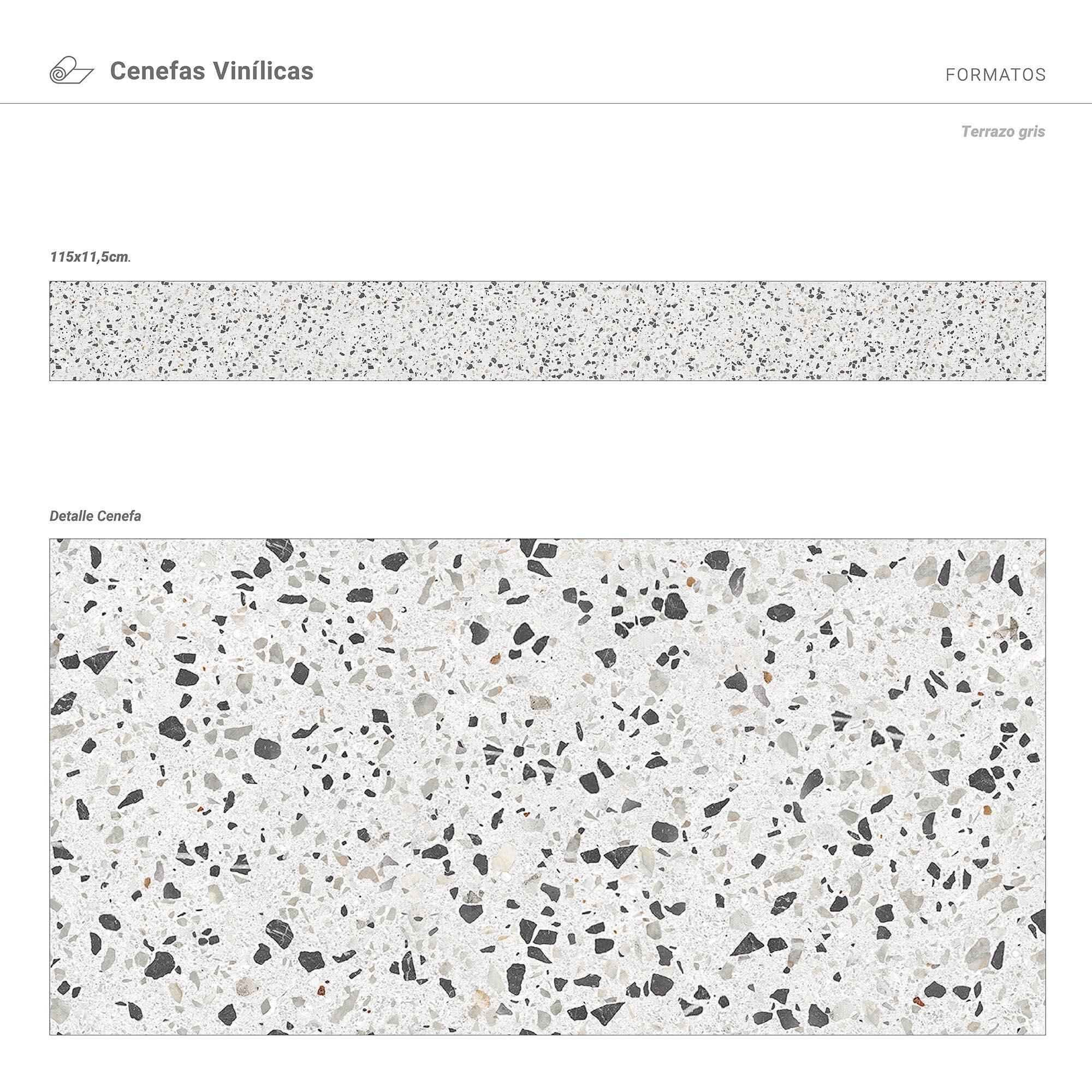 Cenefa adhesiva PVC lavable abstracto Terrazo Chiara Gris gris 300 cm x 3 m - 7
