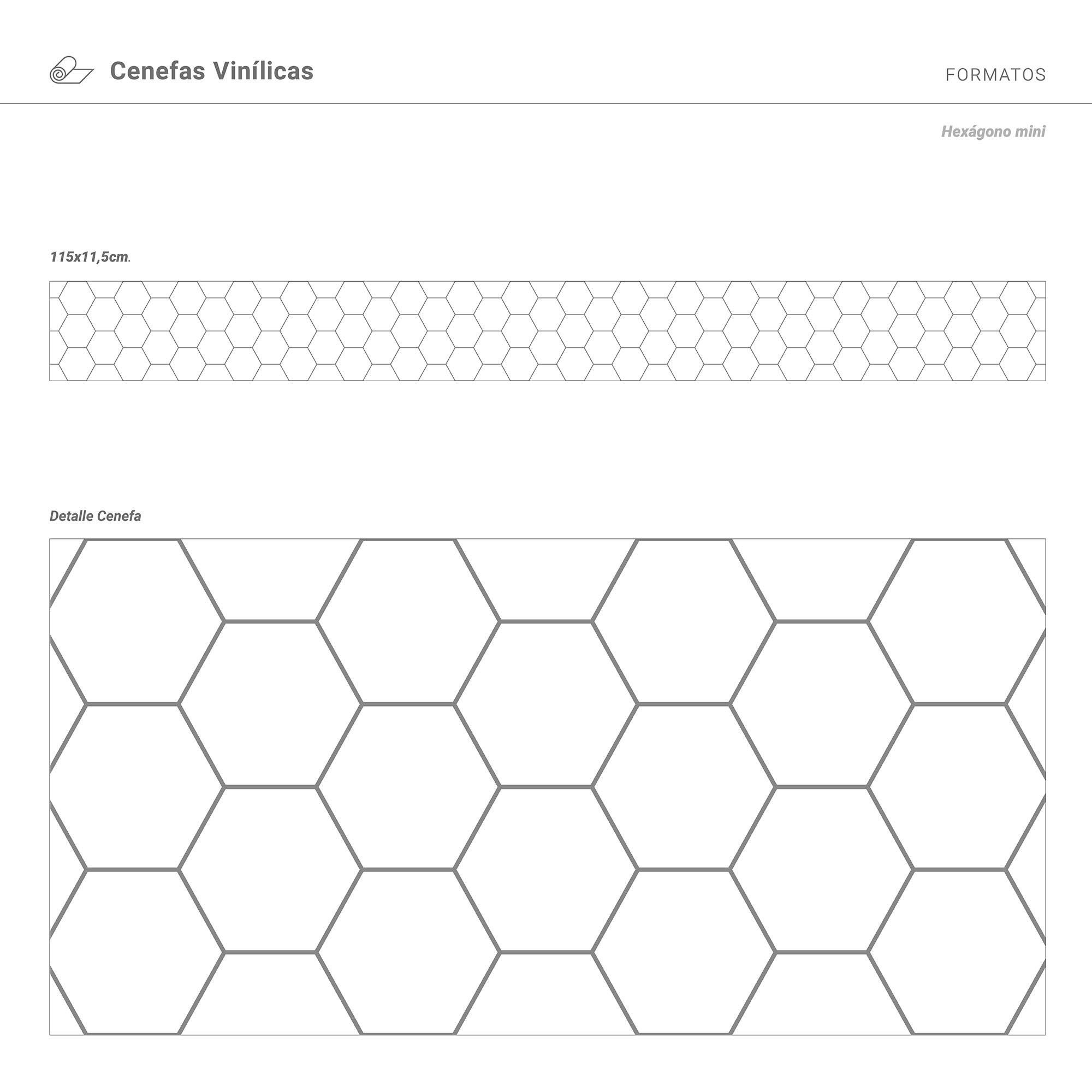 Cenefa adhesiva PVC lavable geométrico Hexágono blanco 300 cm x 3 m - 7