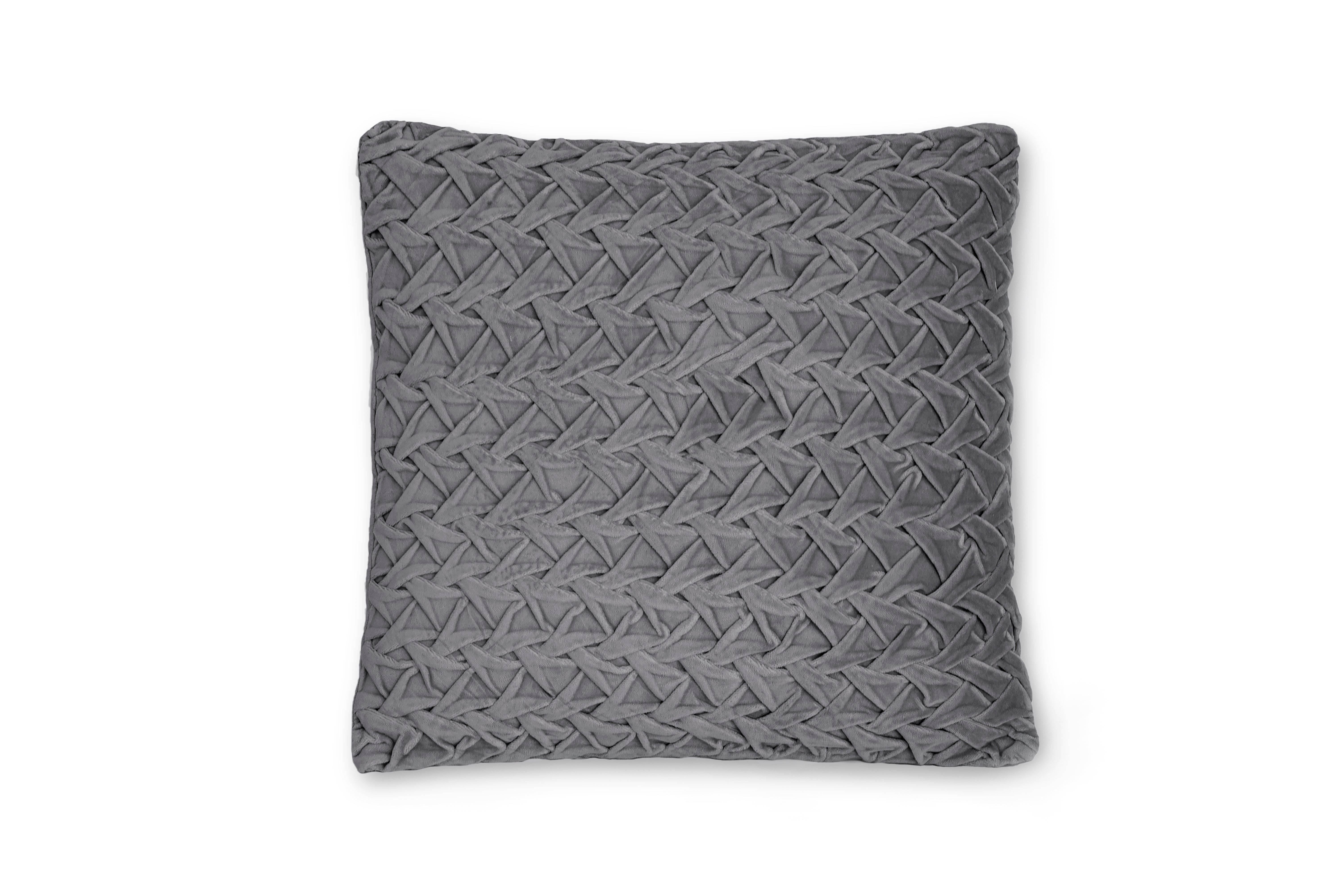 Cojín decorativo velvet zig zag smoke 45x45 cm