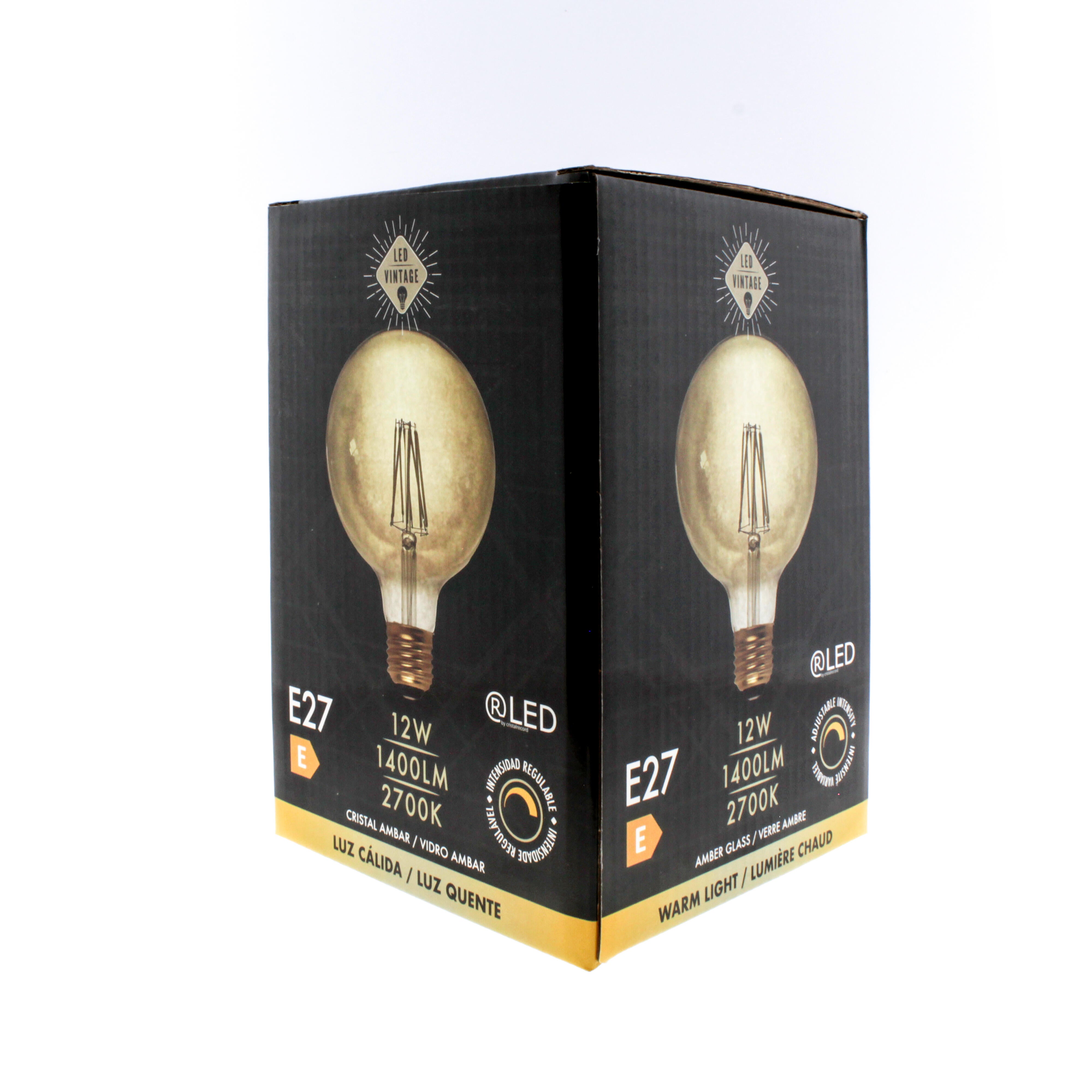 Bombilla decorativa LED E27 forma globo 1400 lúmenes 12W color de la luz blanco cálido 2700K CRI 89-80 luz natural y fiel clase energética E - 4