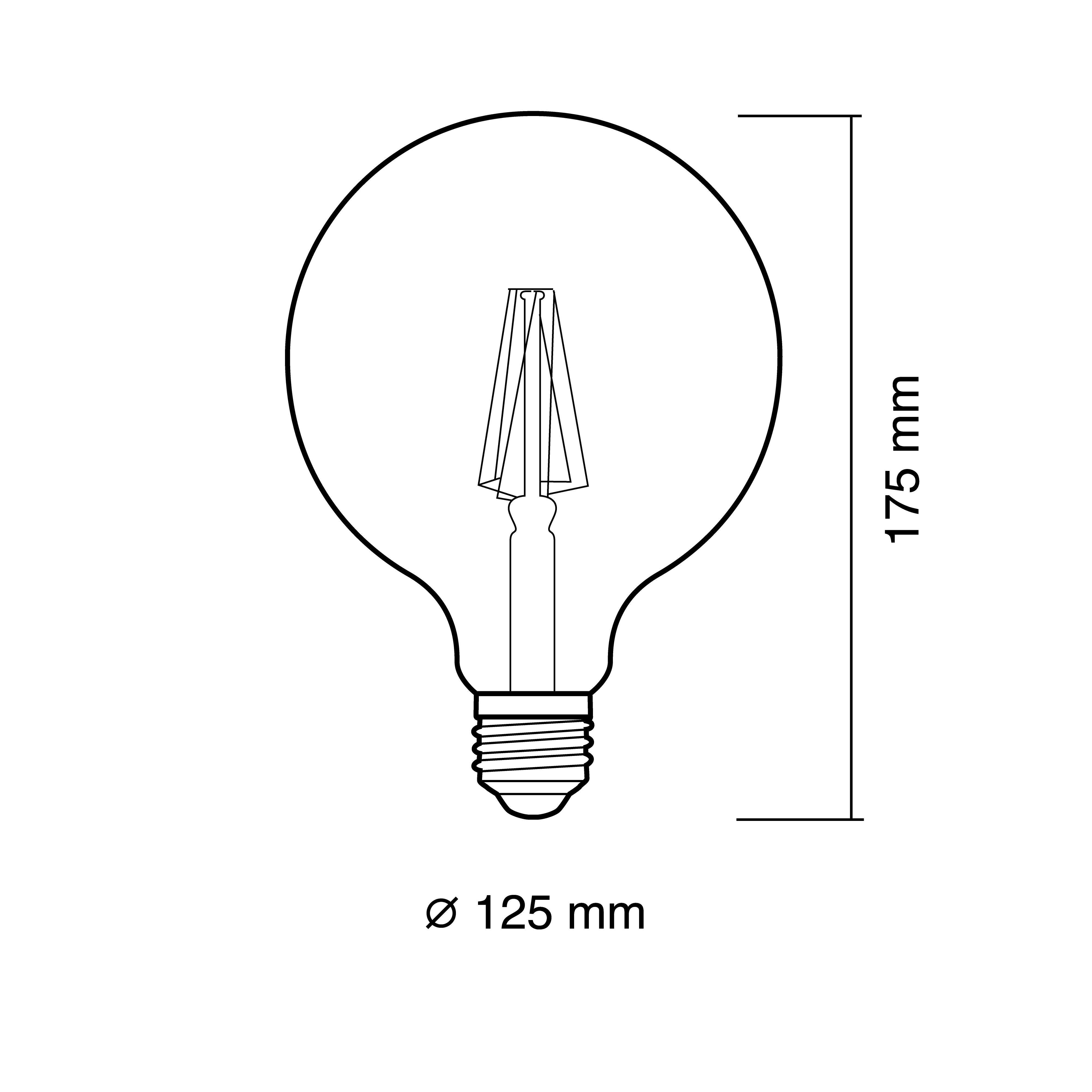 Bombilla decorativa LED E27 forma globo 1400 lúmenes 12W color de la luz blanco cálido 2700K CRI 89-80 luz natural y fiel clase energética E - 2