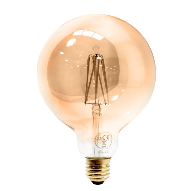 Bombilla decorativa LED E27 forma globo 1400 lúmenes 12W color de la luz blanco cálido 2700K CRI 89-80 luz natural y fiel clase energética E