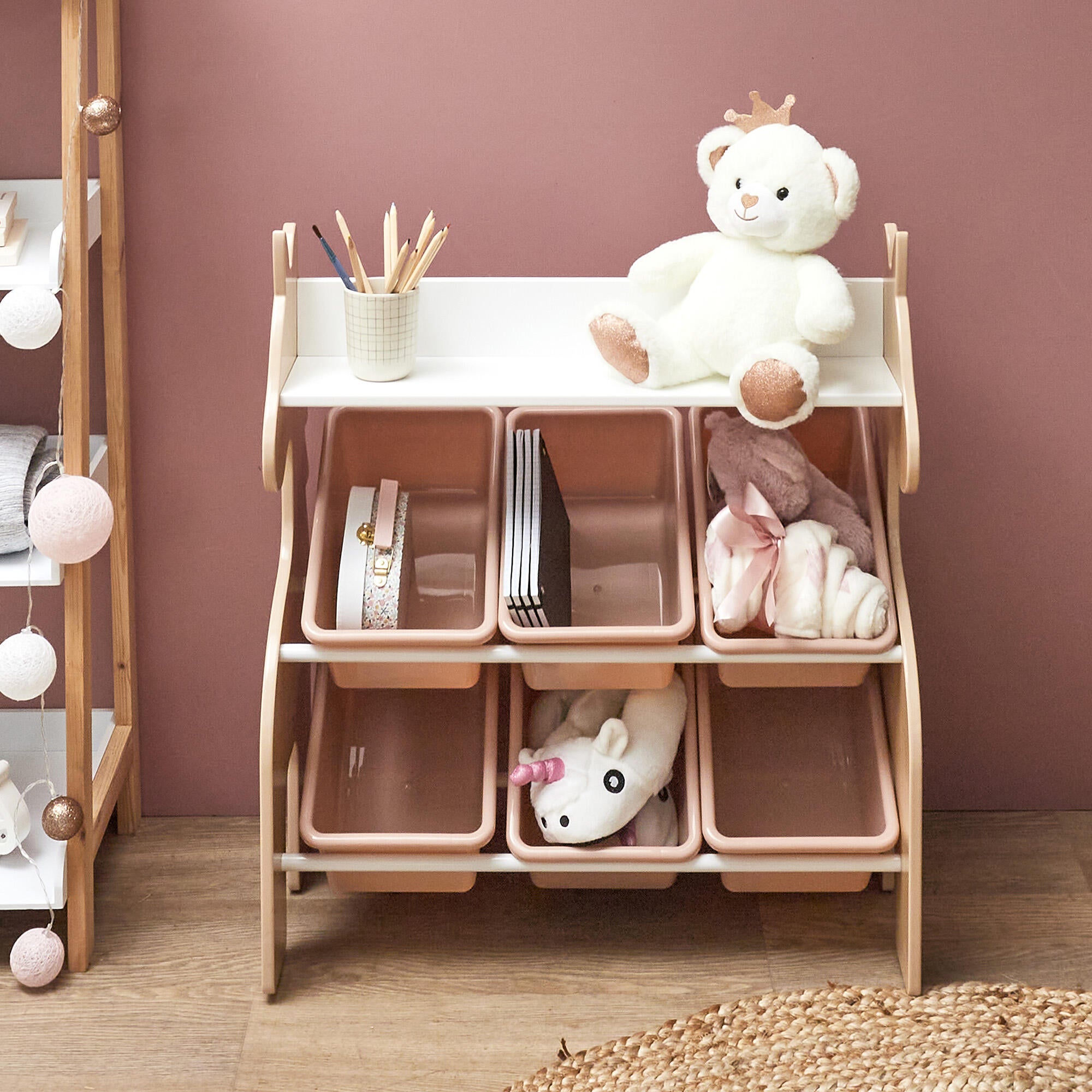 Estante branca 3 prateleiras madeira 29.5x63.3x71.5 cm 10 kg The Home Deco Kids - 3