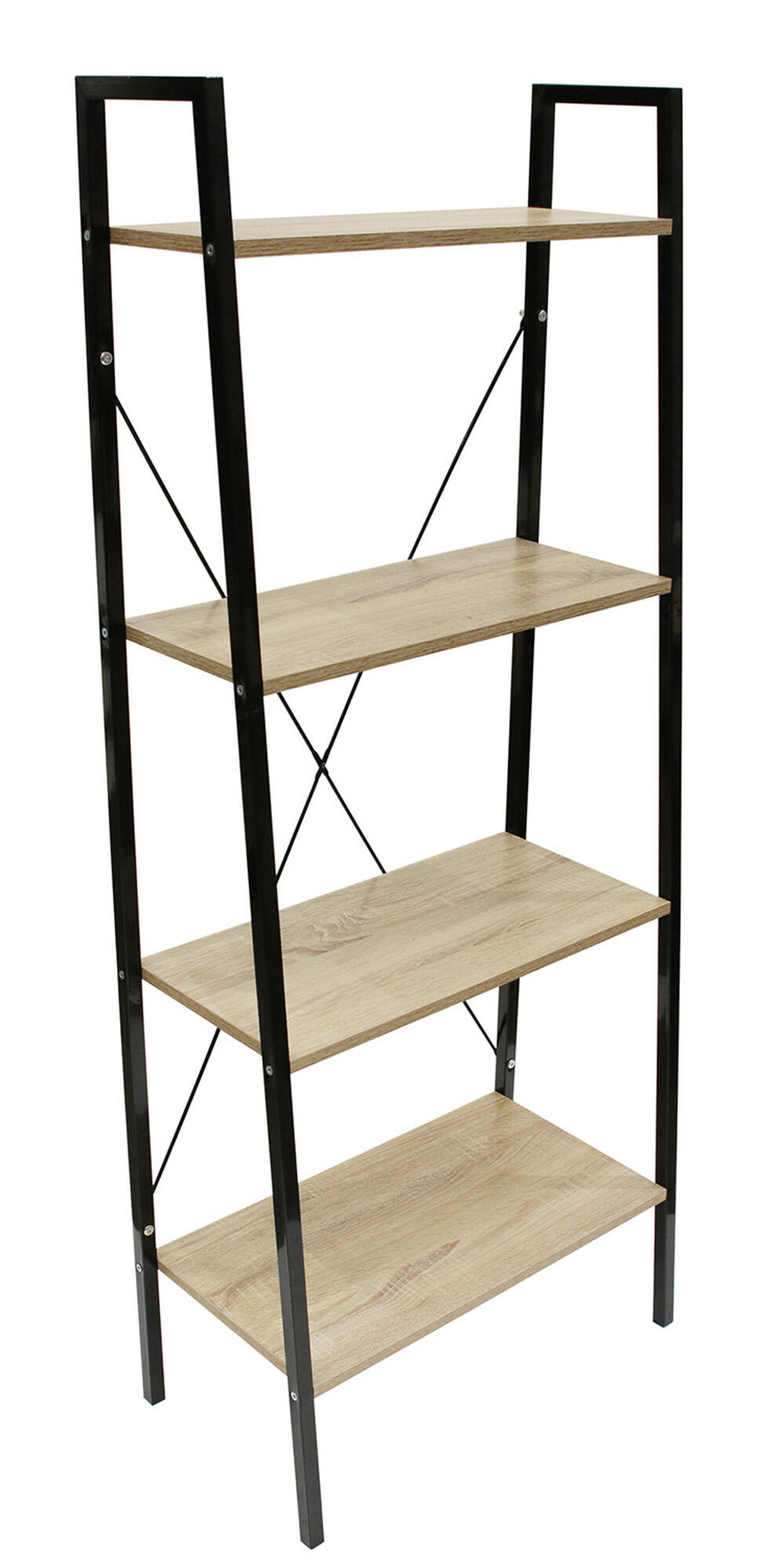 Estantería metálica en kit madera negro de 148x32.5x60cm
