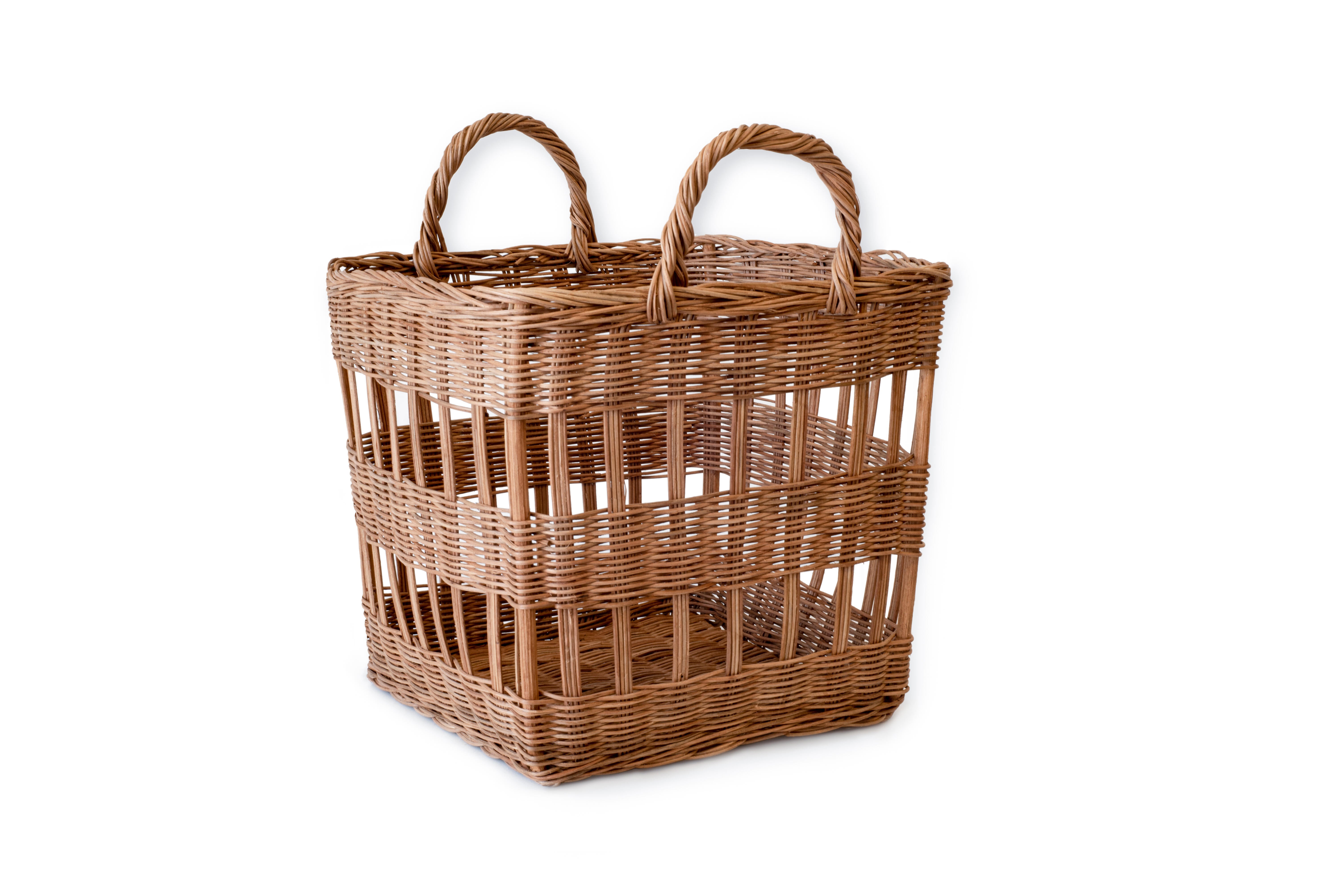 Cesta de rattan marrón 30x40x30cm