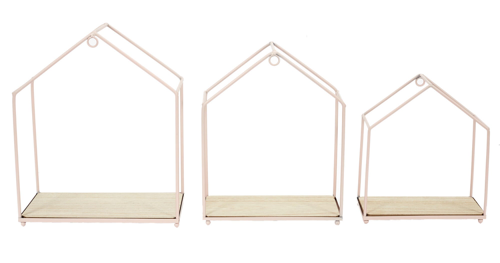 Kit estantería madera rosa de 28x13x23cm