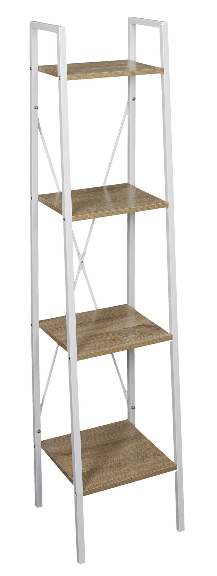 Estantería metálica en kit madera blanco de 148x32.5x34cm