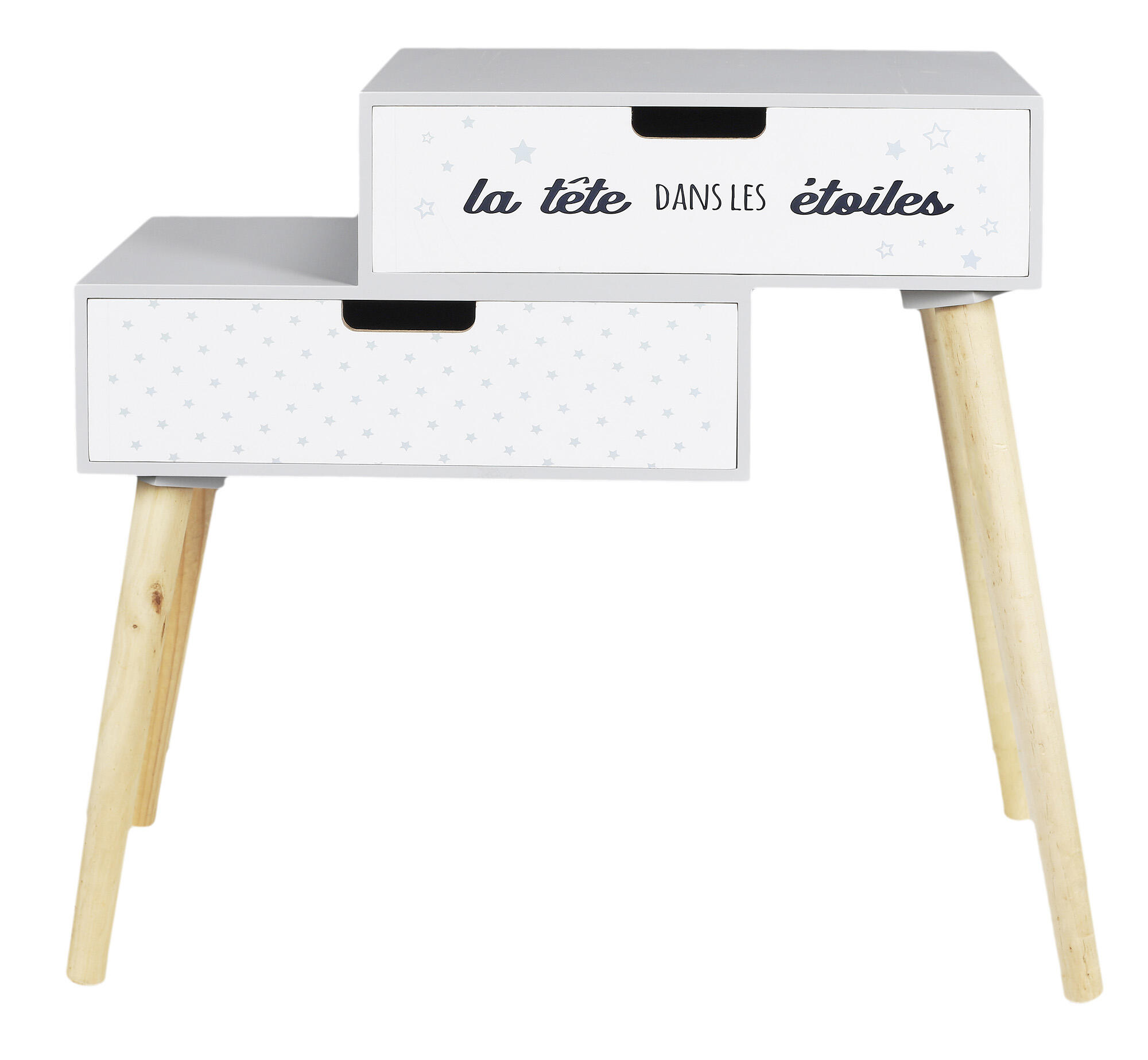 Cajonera kit de madera color blanco con dos cajones de 51,5x22x55cm