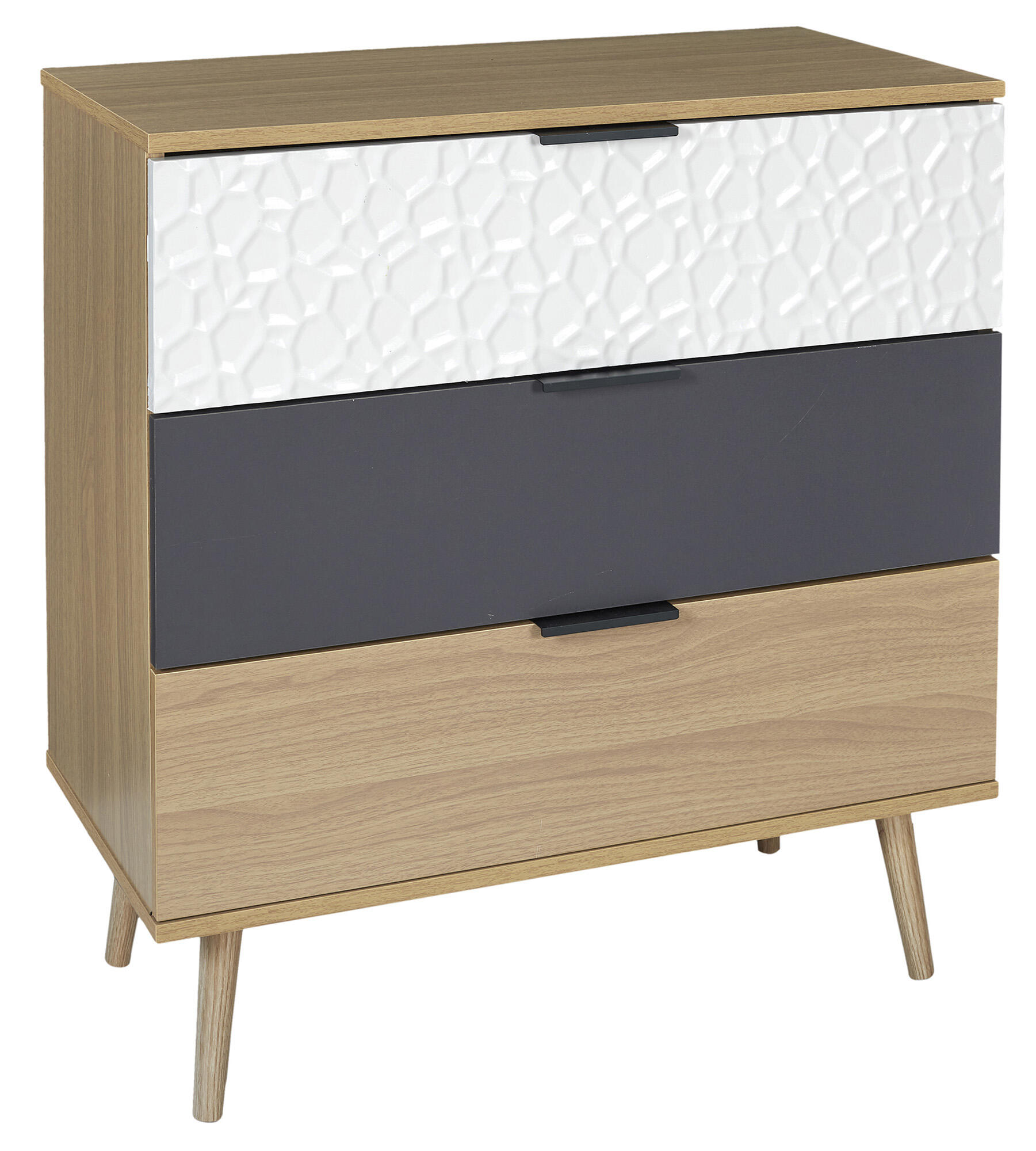 Cajonera kit sven de madera con tres cajones de 80x75x39cm