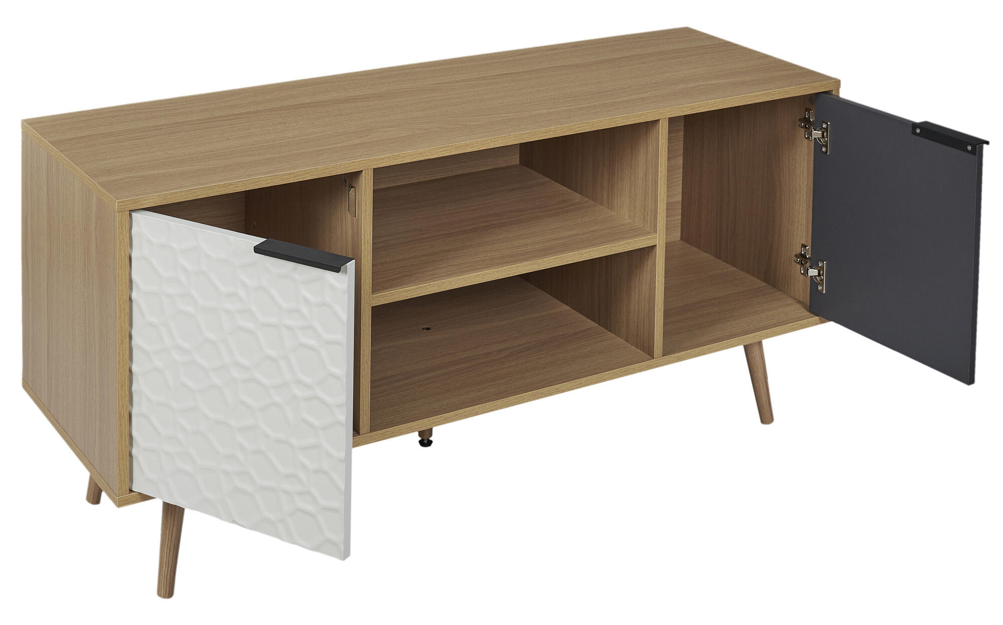 Mueble de tv sven de madera con dos puertas color madera de 56x120x39cm