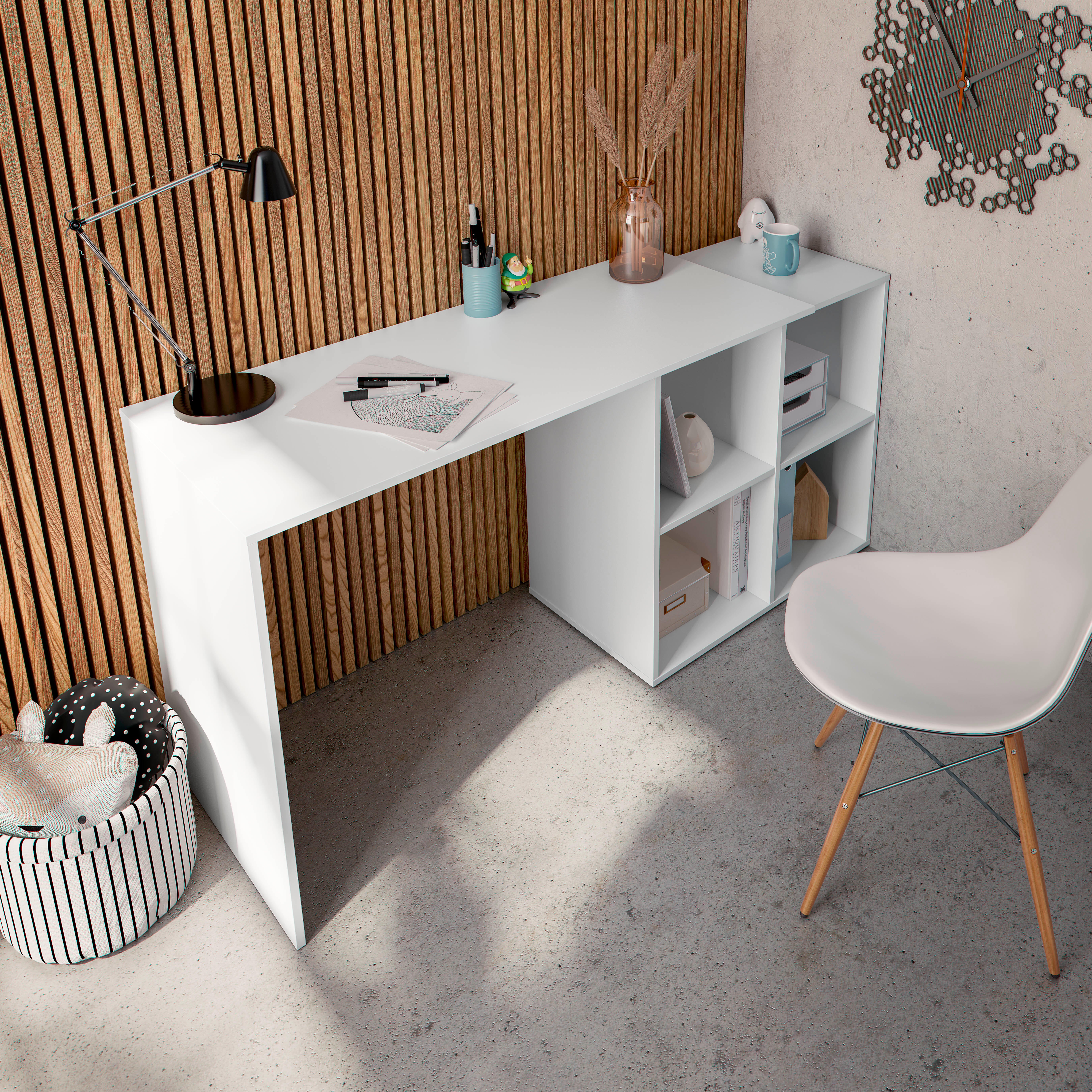 Mesa de escritorio Armony color blanco de 120x74x49cm - 3