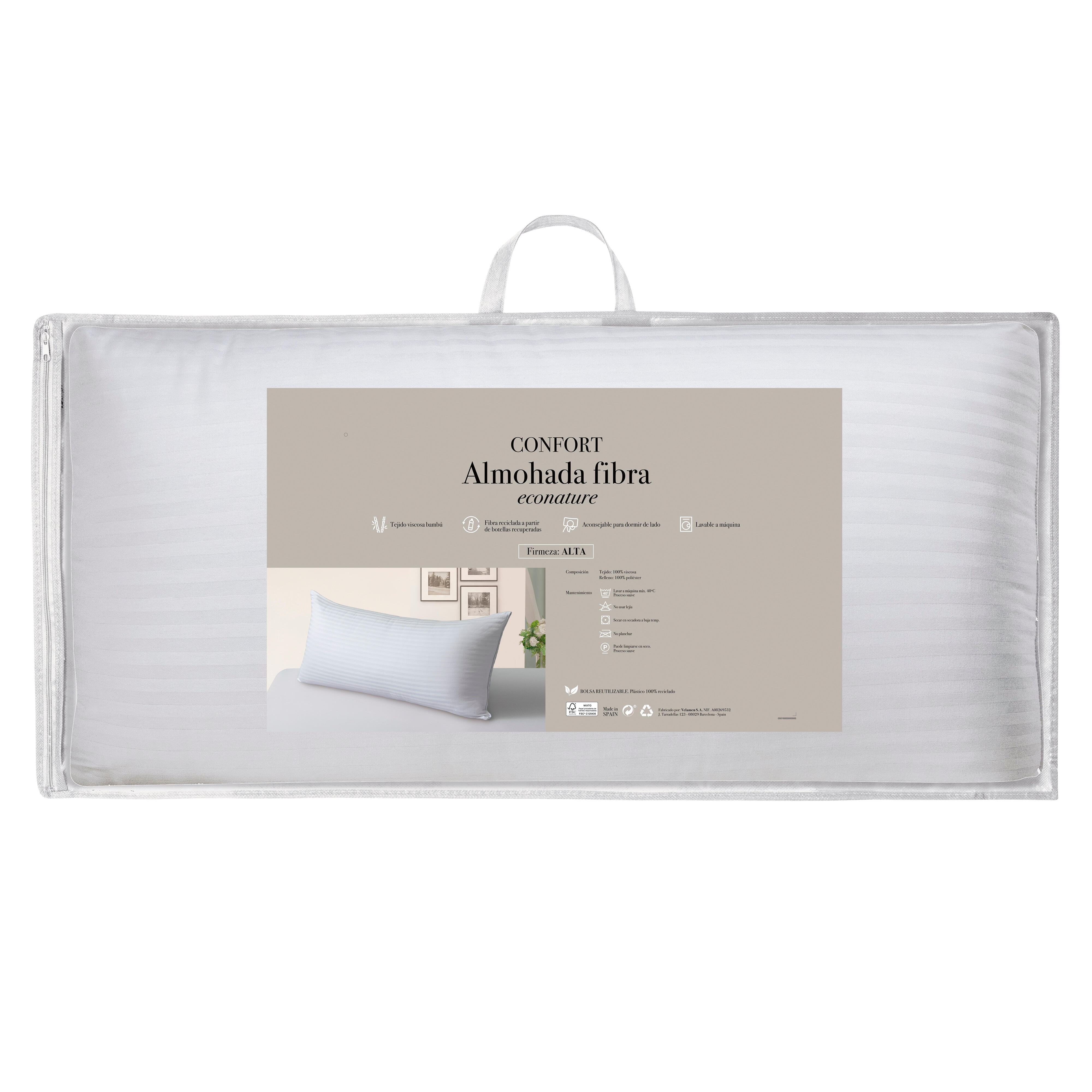 Almohada rectangular Econature fibra hueca de poliéster 40 x 90 cm - 6