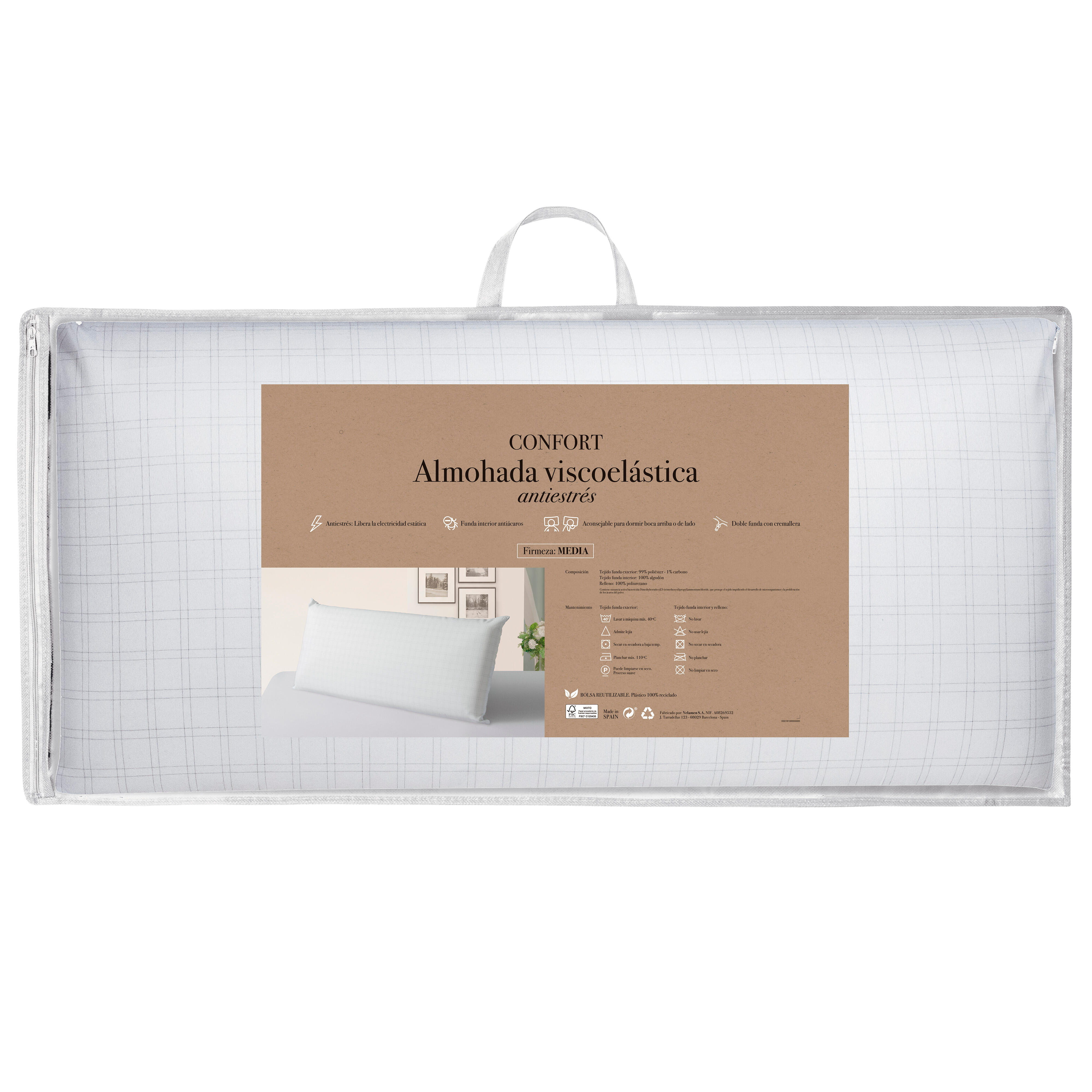 Almohada rectangular Antiestres espuma de poliuretano 40 x 90 cm - 3