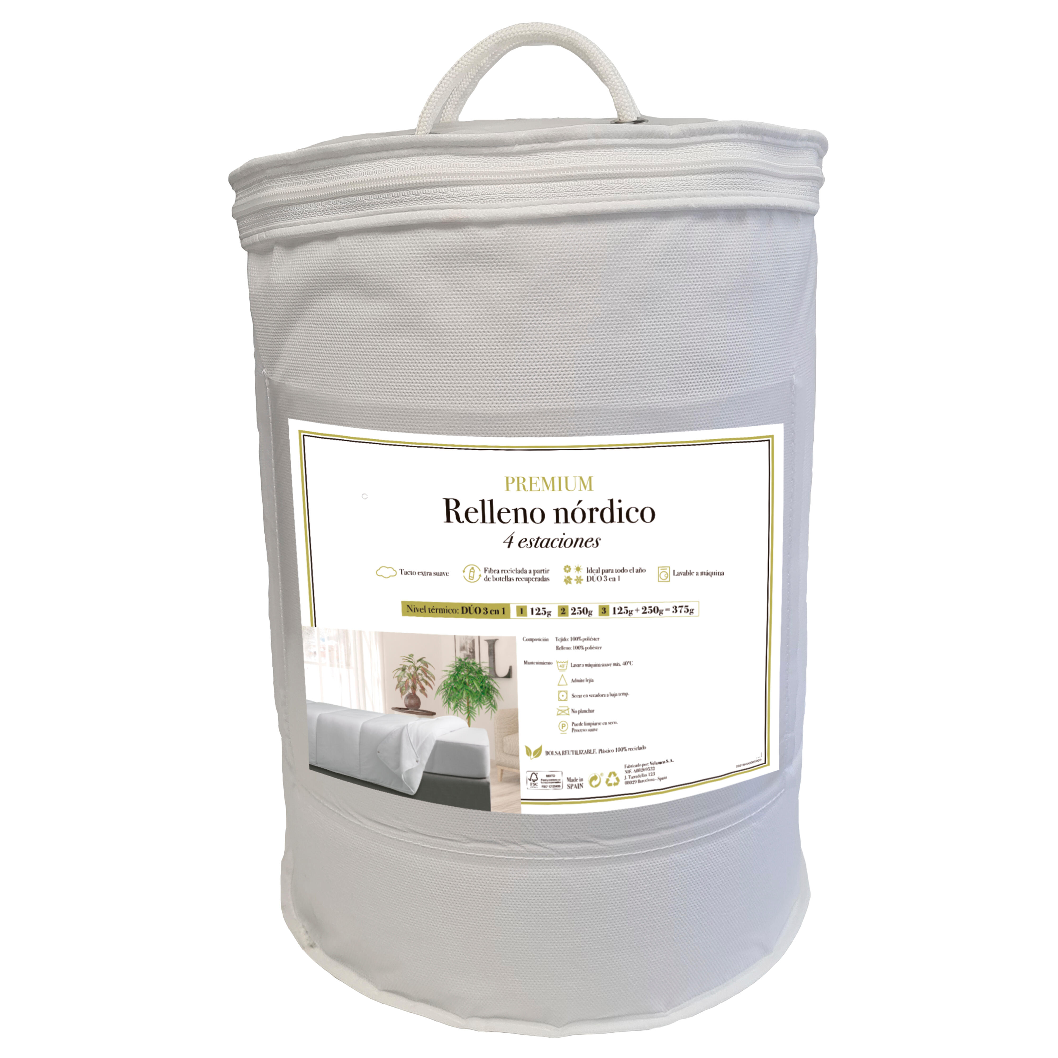 Relleno nórdico Microfibra DUO blanco fibra hueca 375 gramos para cama de 180 cm 270x220 cm - 4