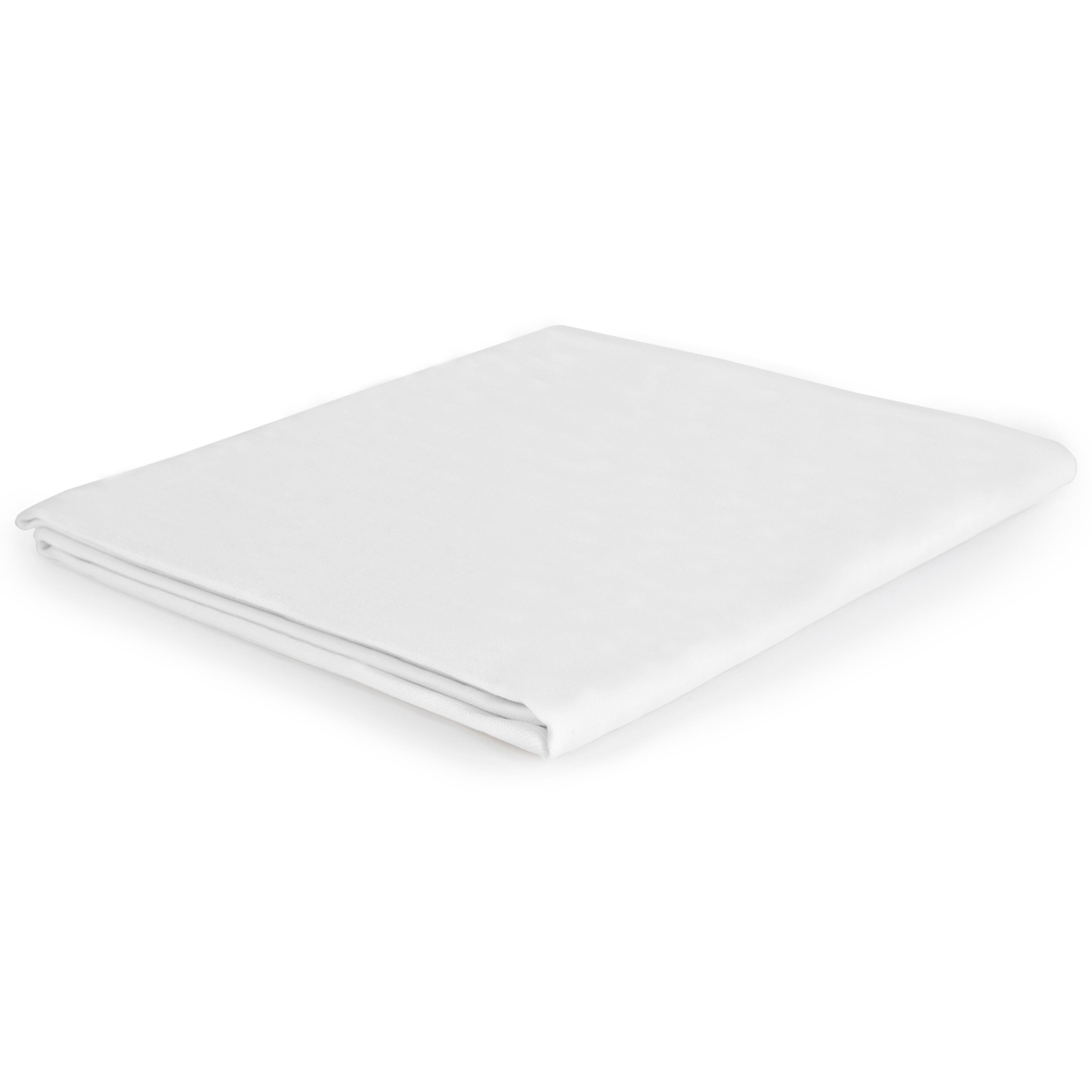 Protector de colchón Liso tela algodón blanco para cama de 135 cm - 2