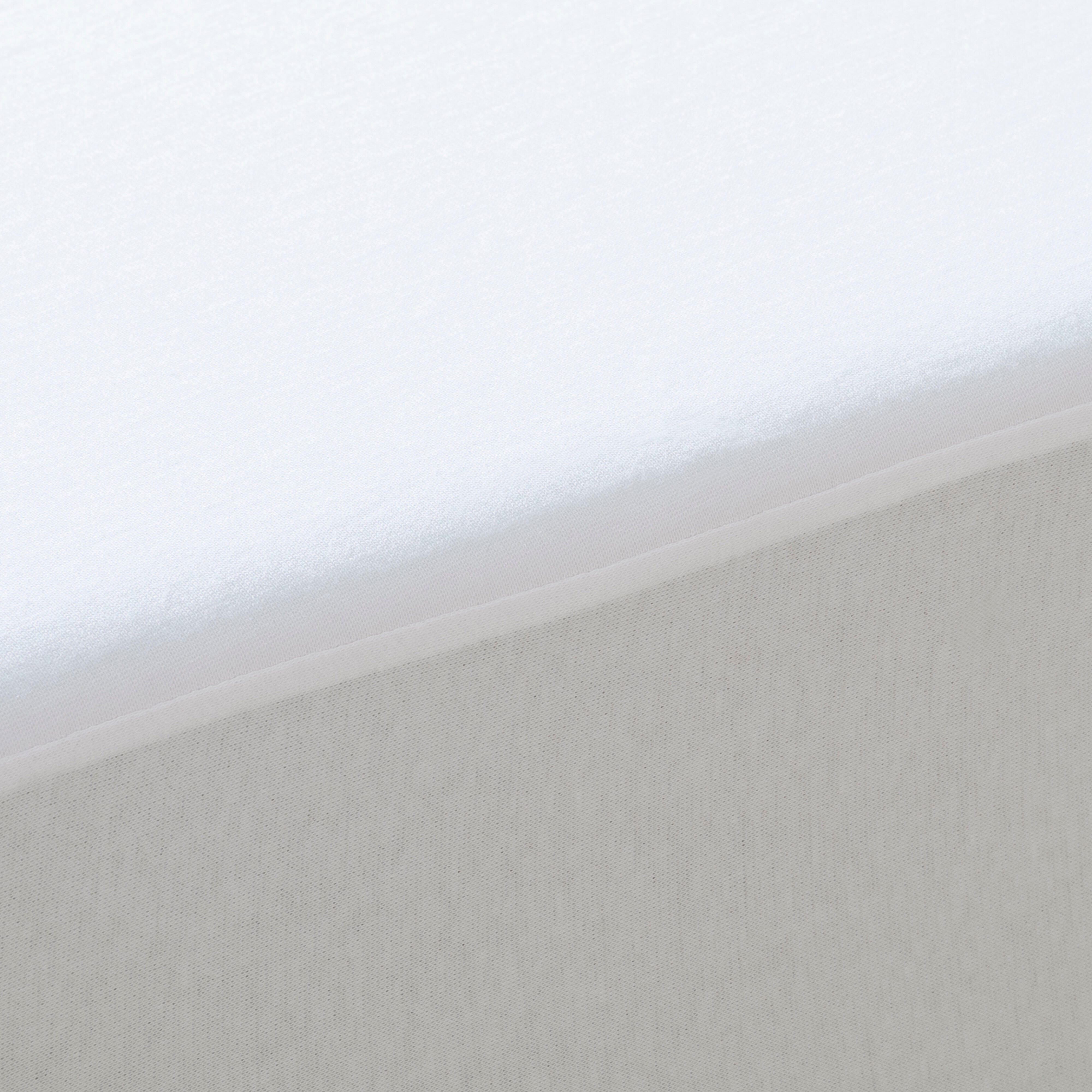 Protector de colchón Liso tela algodón blanco para cama de 135 cm - 3