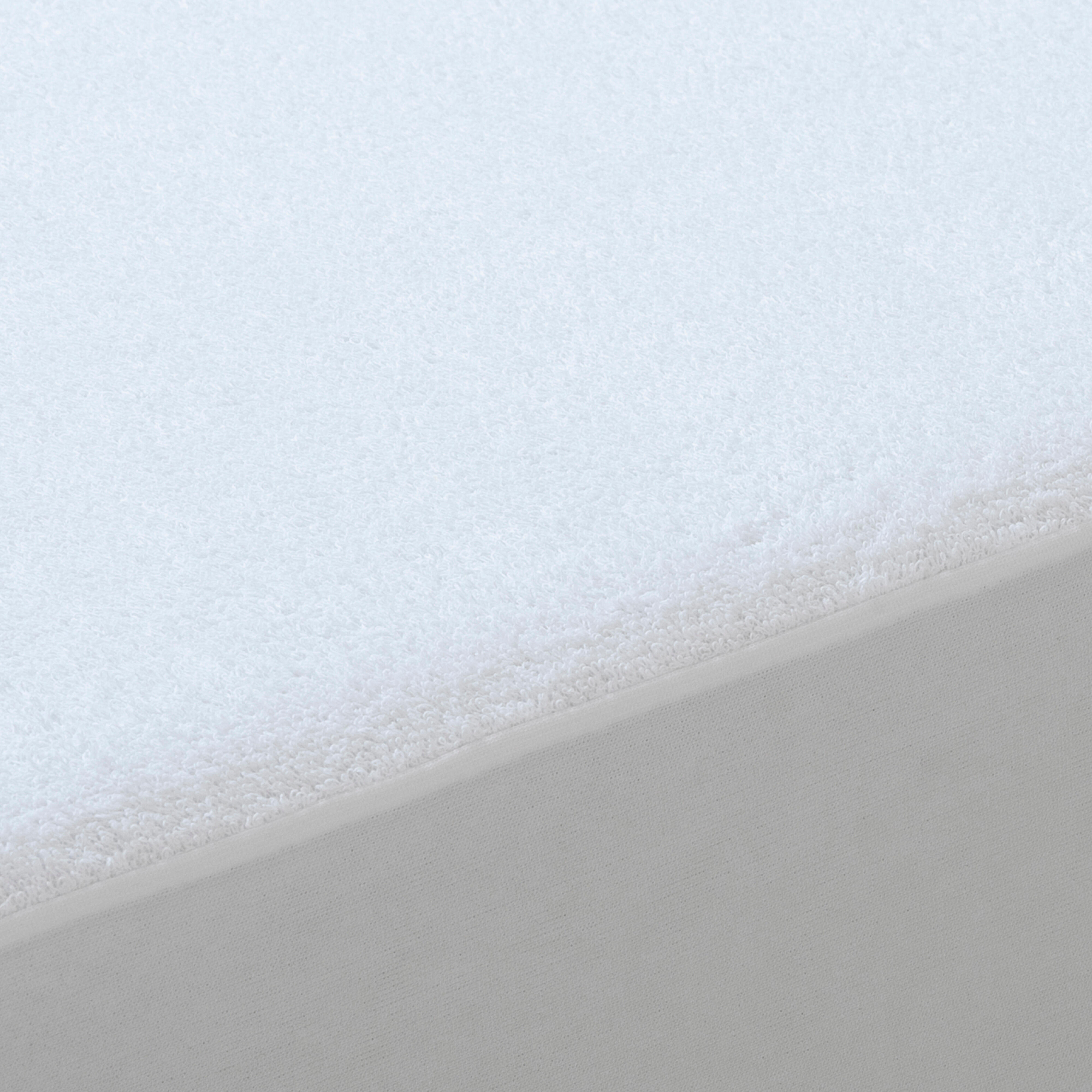 Protector de colchón rizo eco poliéster blanco para cama de 90 cm