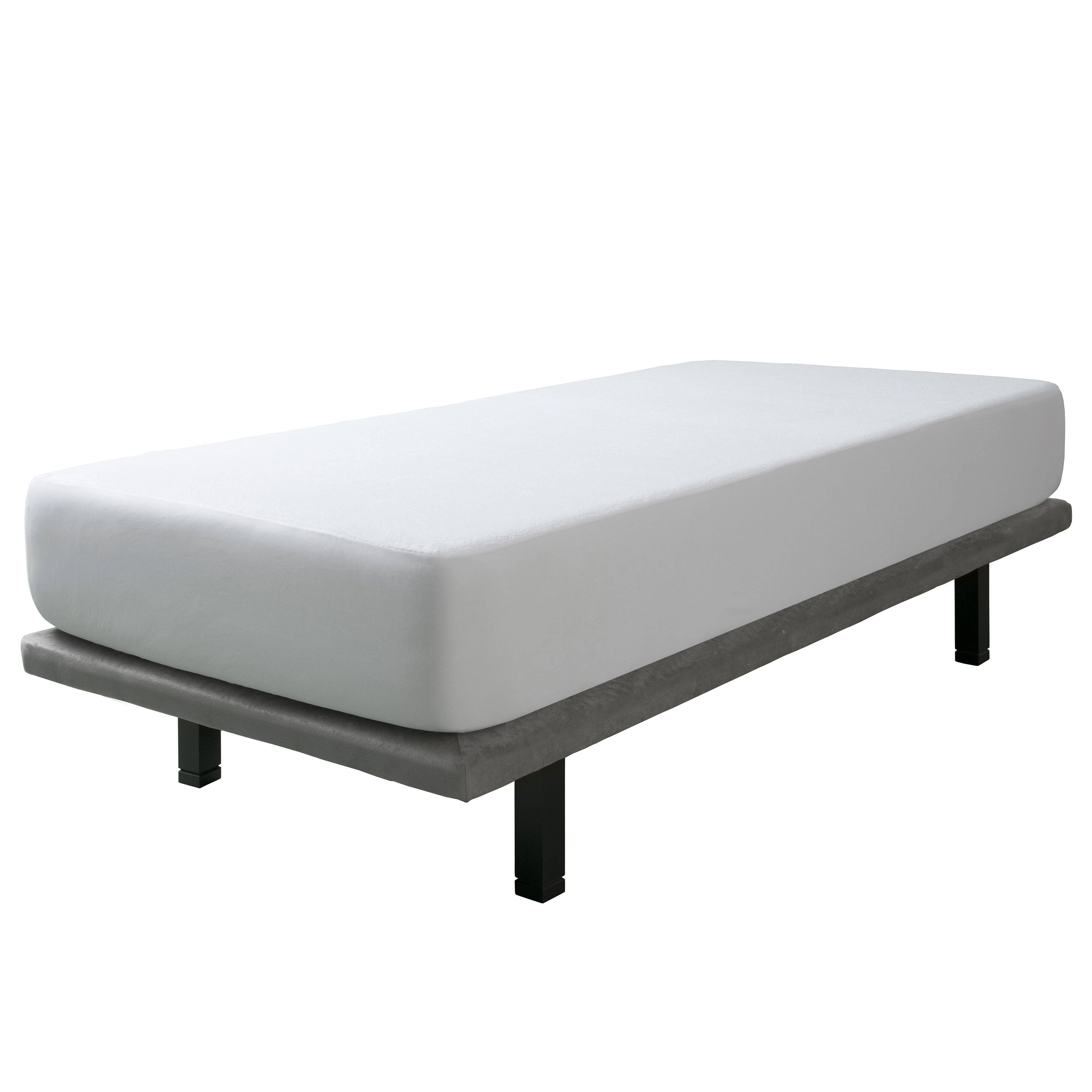 Protector de colchón rizo eco poliéster blanco para cama de 135 cm