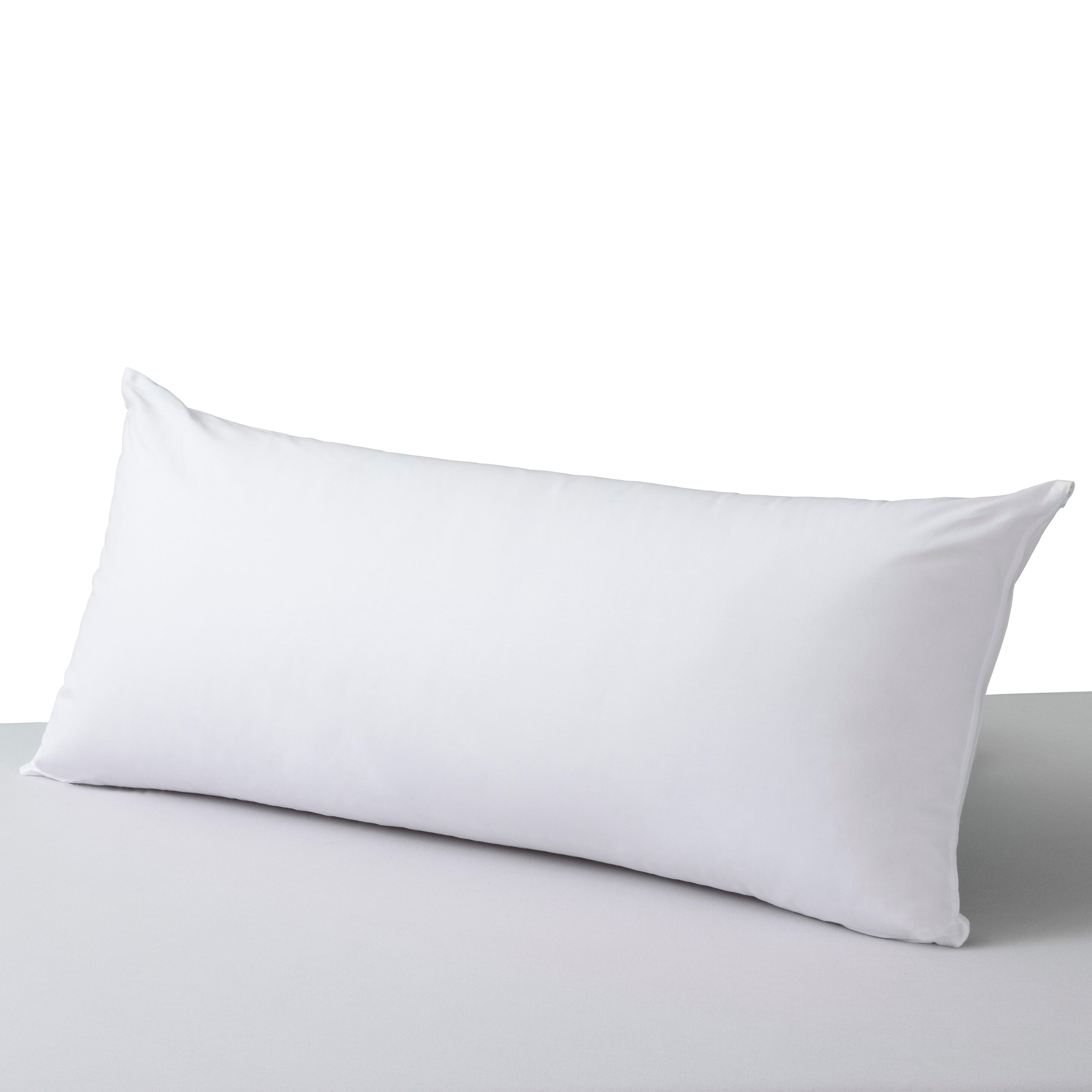 Funda de almohada punto liso antiácaros inspire algodón blanco 40 x 90 cm