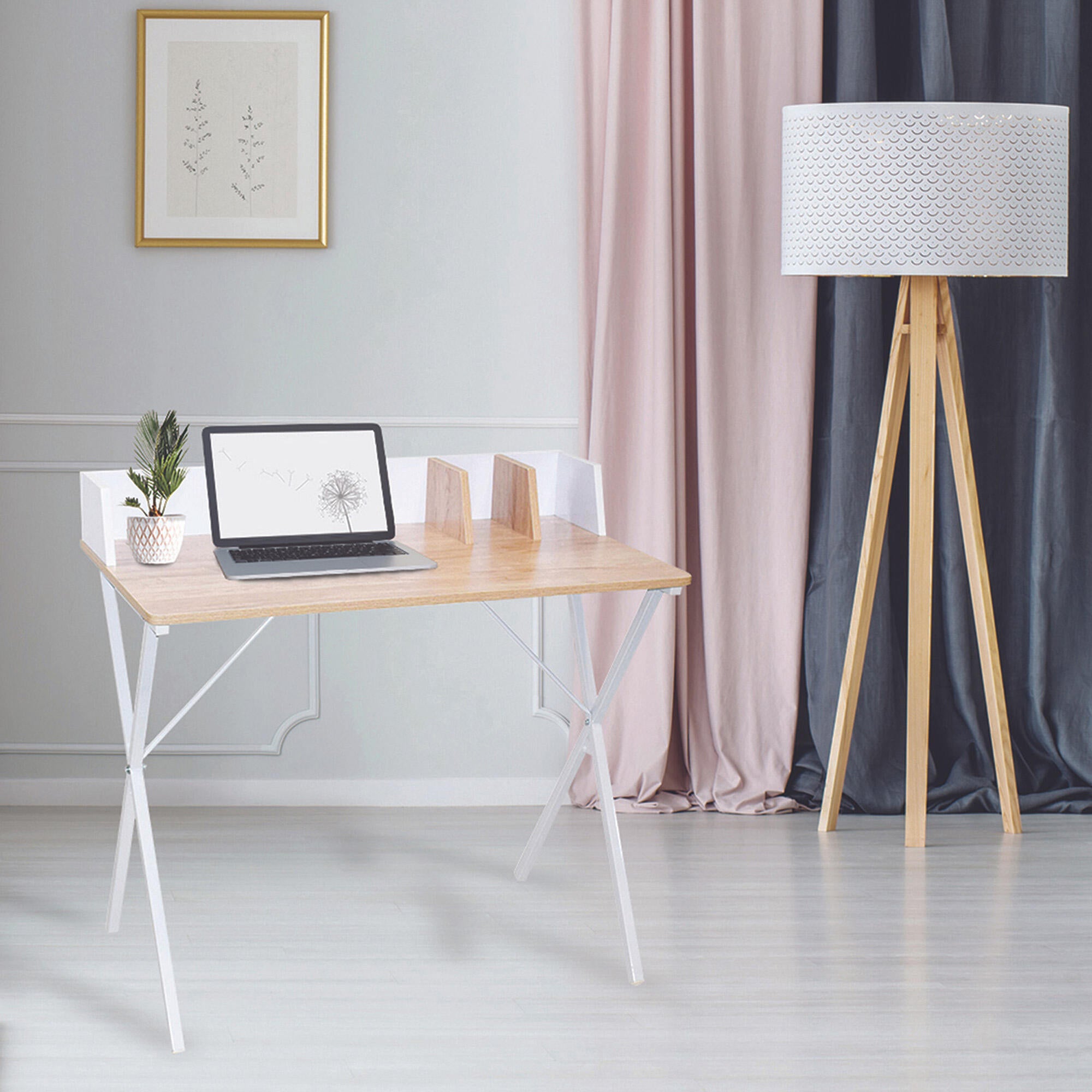 Mesa de escritorio shaw de mdf color blanco de 50x84x90cm