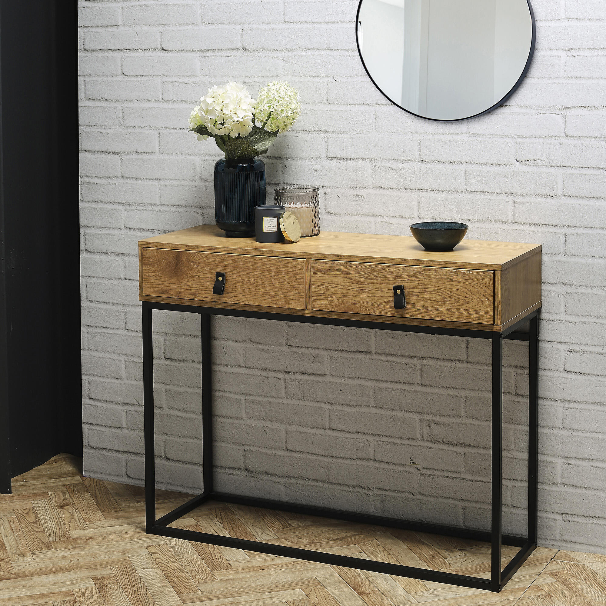 Mesa auxiliar abbot rectangular de mdf color negro de 100x80,5x35cm