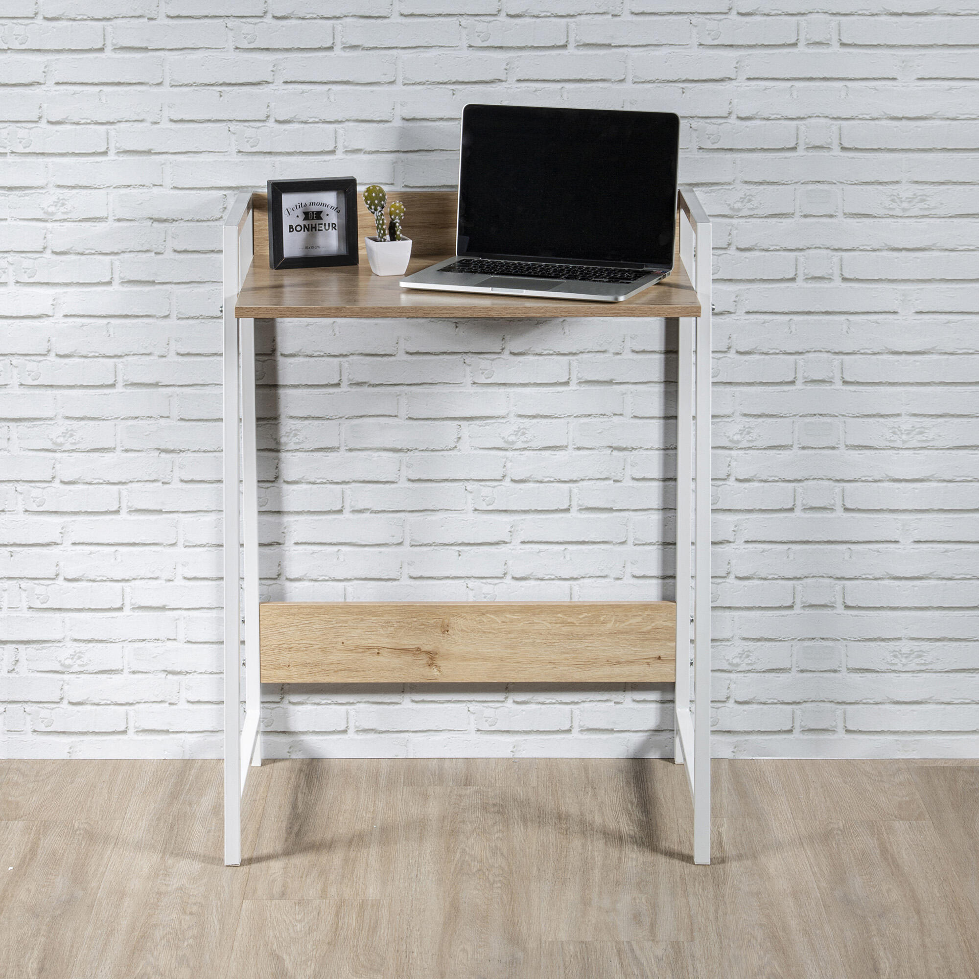 Mesa de escritorio gemini de mdf color blanco de 84x42x64cm