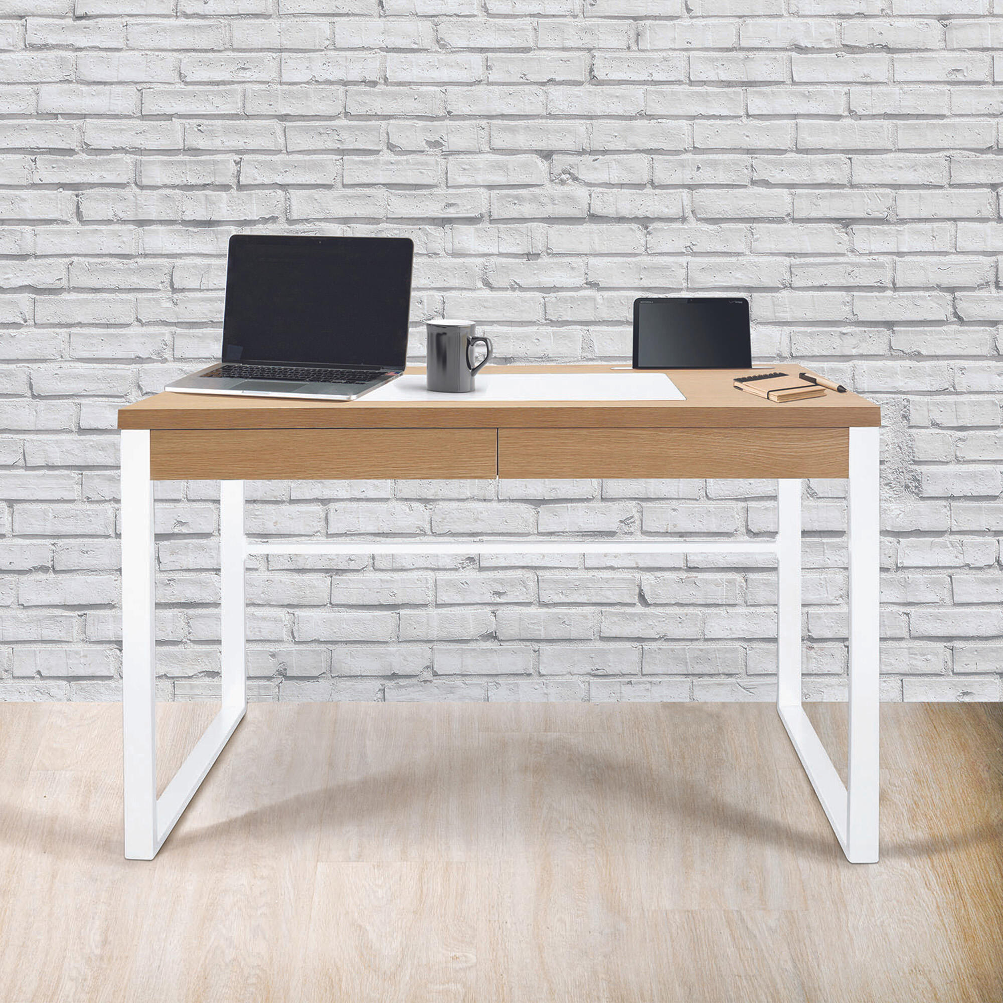 Mesa de escritorio markab de mdf color blanco de 50,3x74x100cm