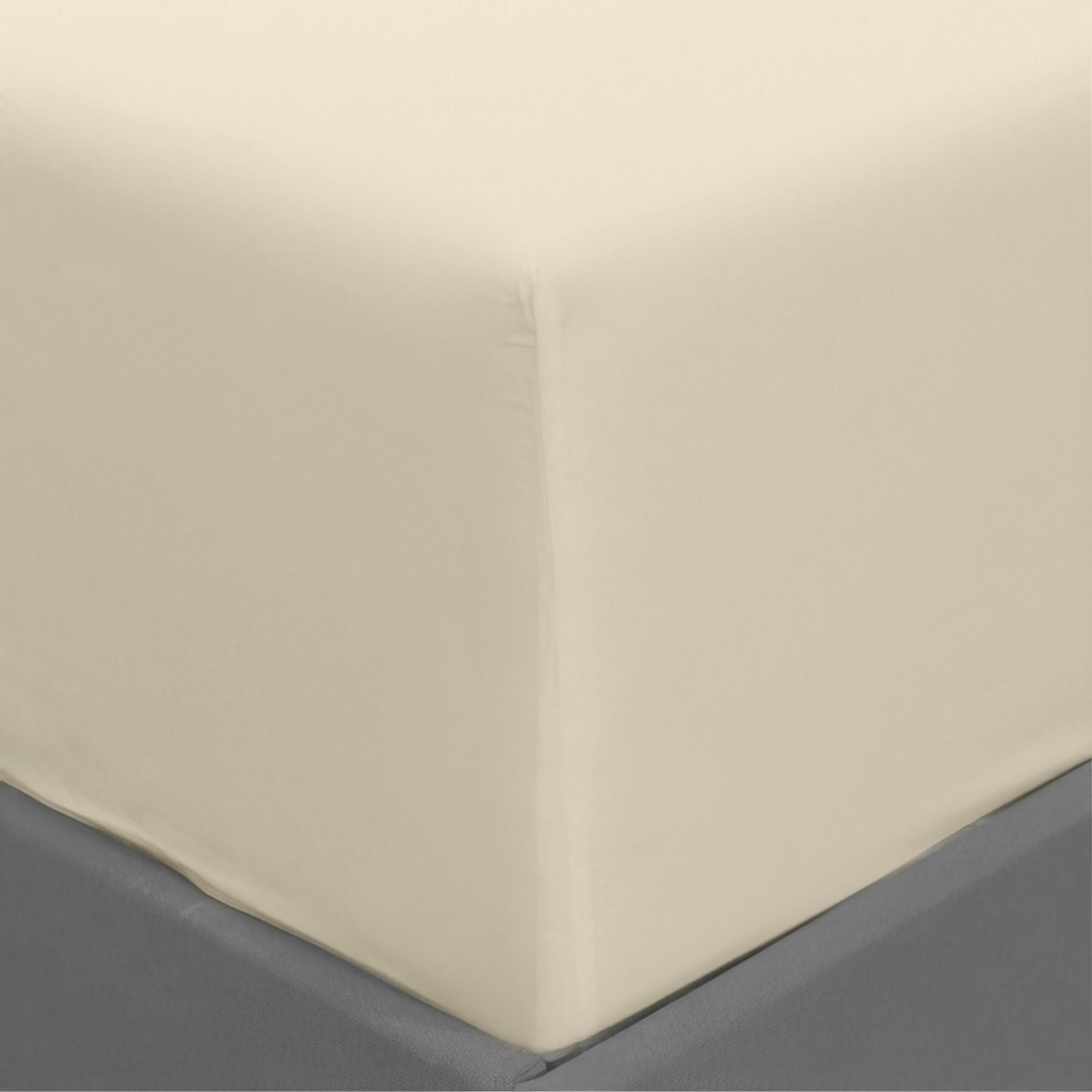 Sábana bajera con elástico algodón egipcio 300 hilos Bordón marfil 180x200 para cama de 180 cm - 20