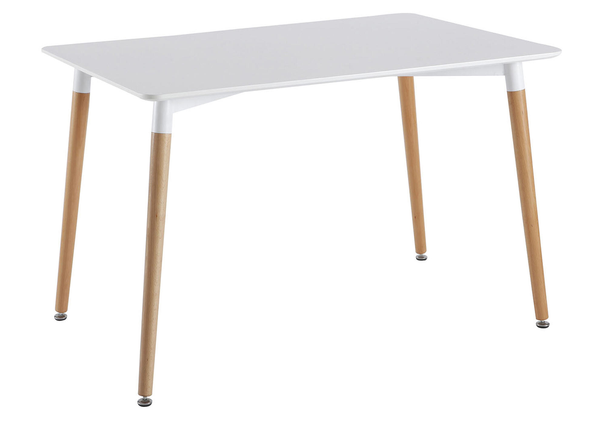 Mesa de comdeor de madera rectangular blanca de 75,2x76x115,1cm