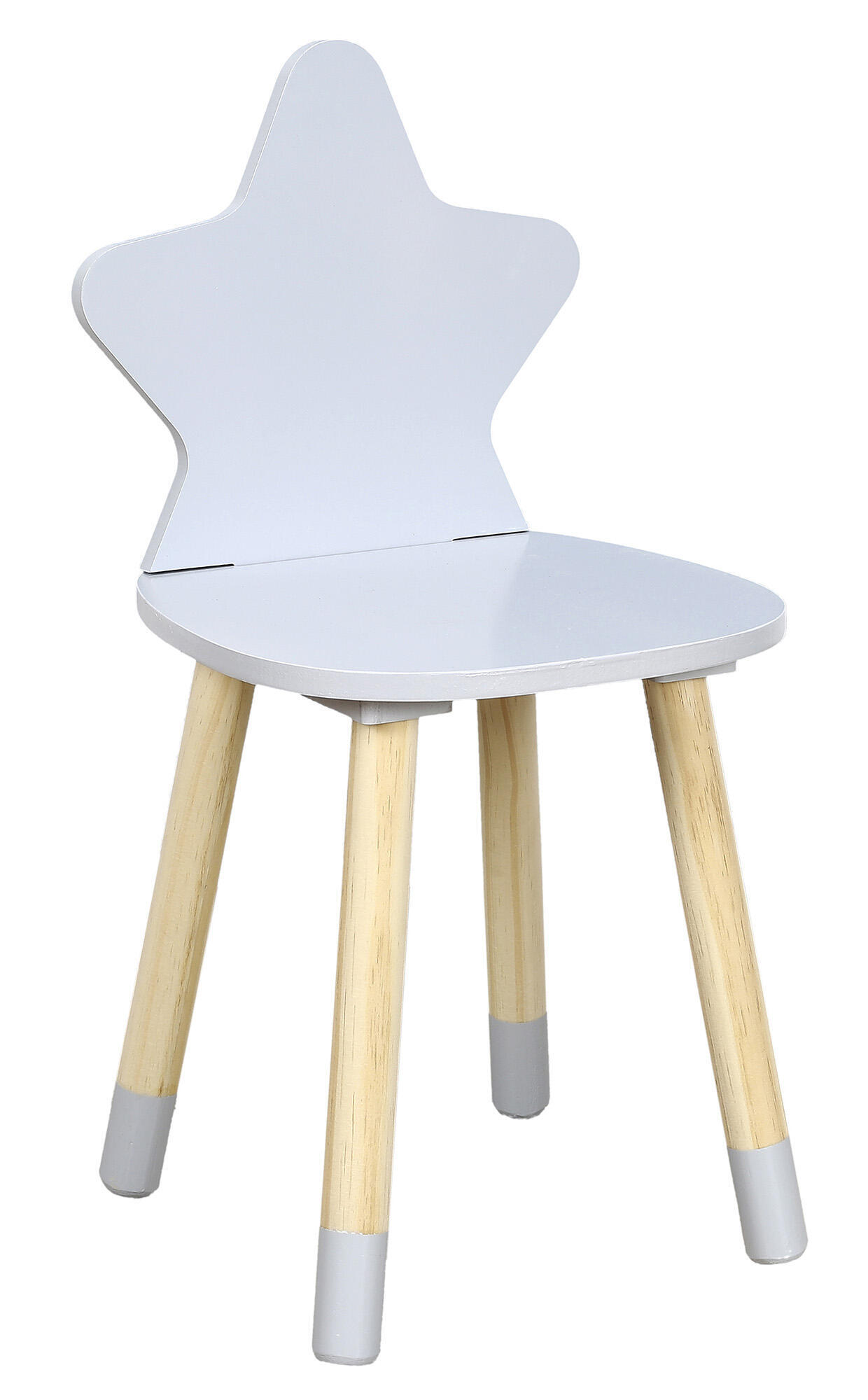 Silla infantil star de madera color gris de 54x27x28cm