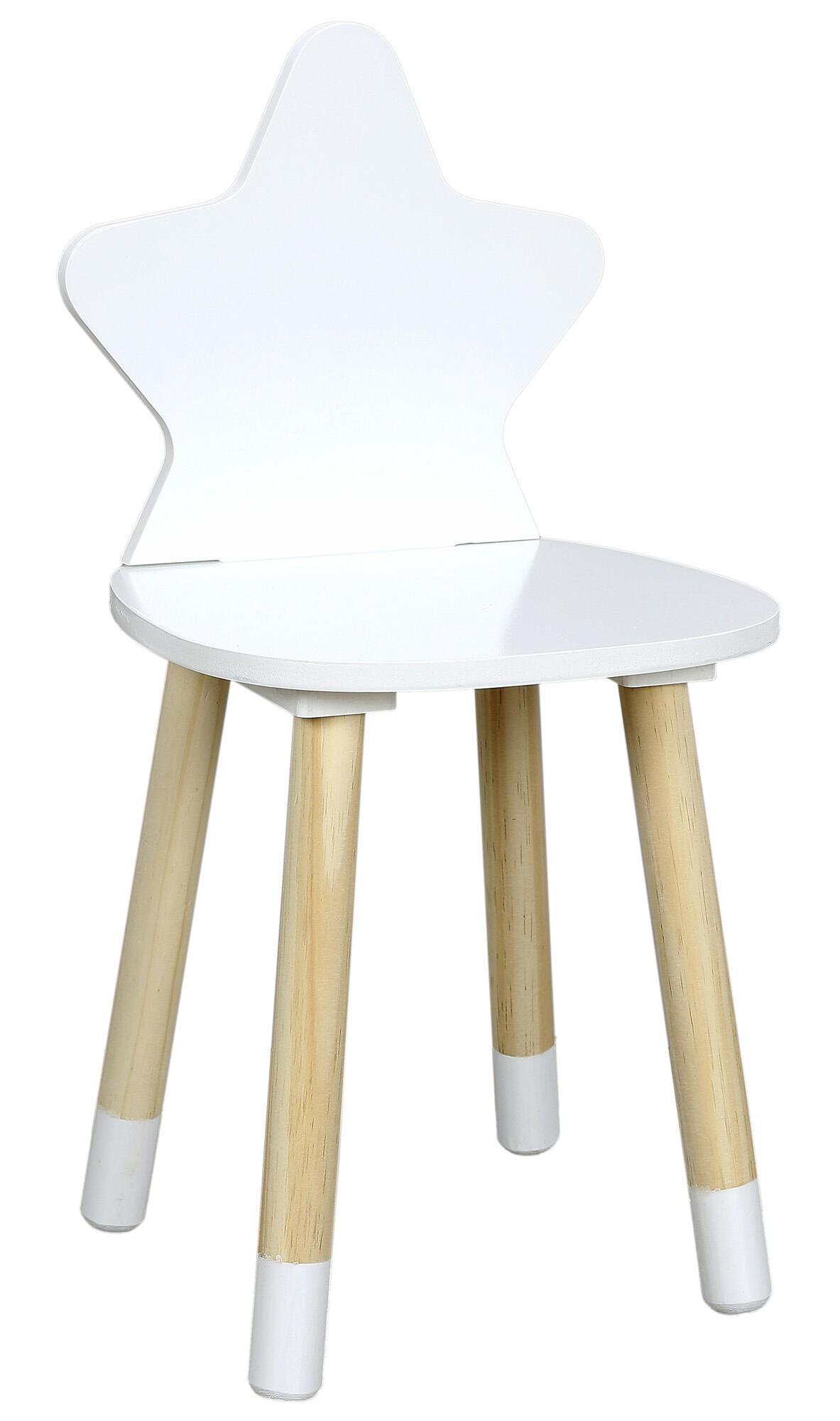 Silla infantil star de madera color blanco de 54x27x28cm