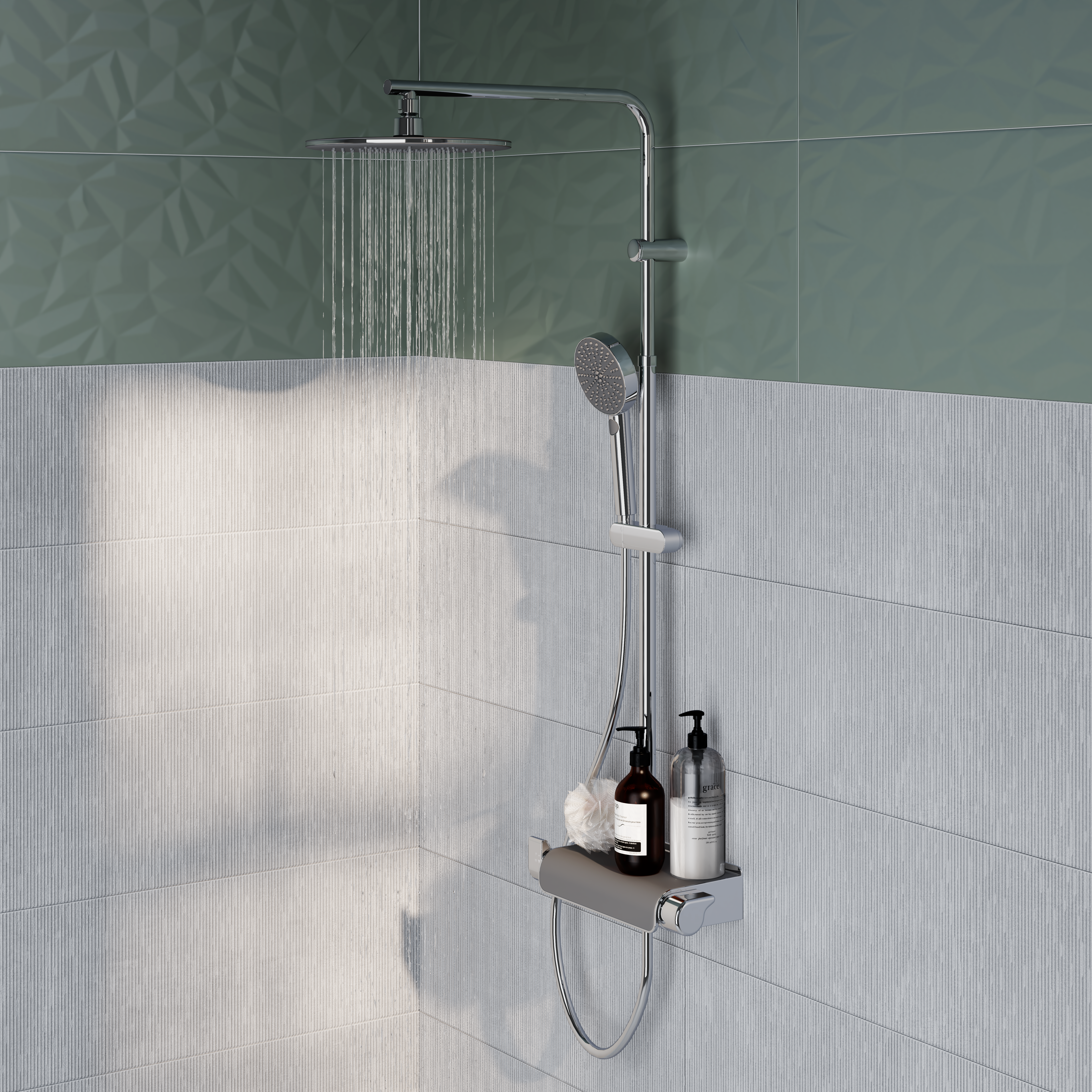 Conjunto de duche com torneira termostática cromado sensea easy - 18