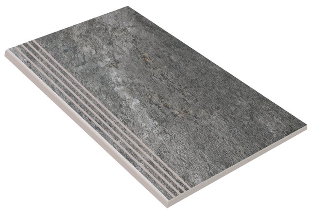 Degrau cerâmico RECER PUKKA ANTHRACITE PEDRA 30X60CM