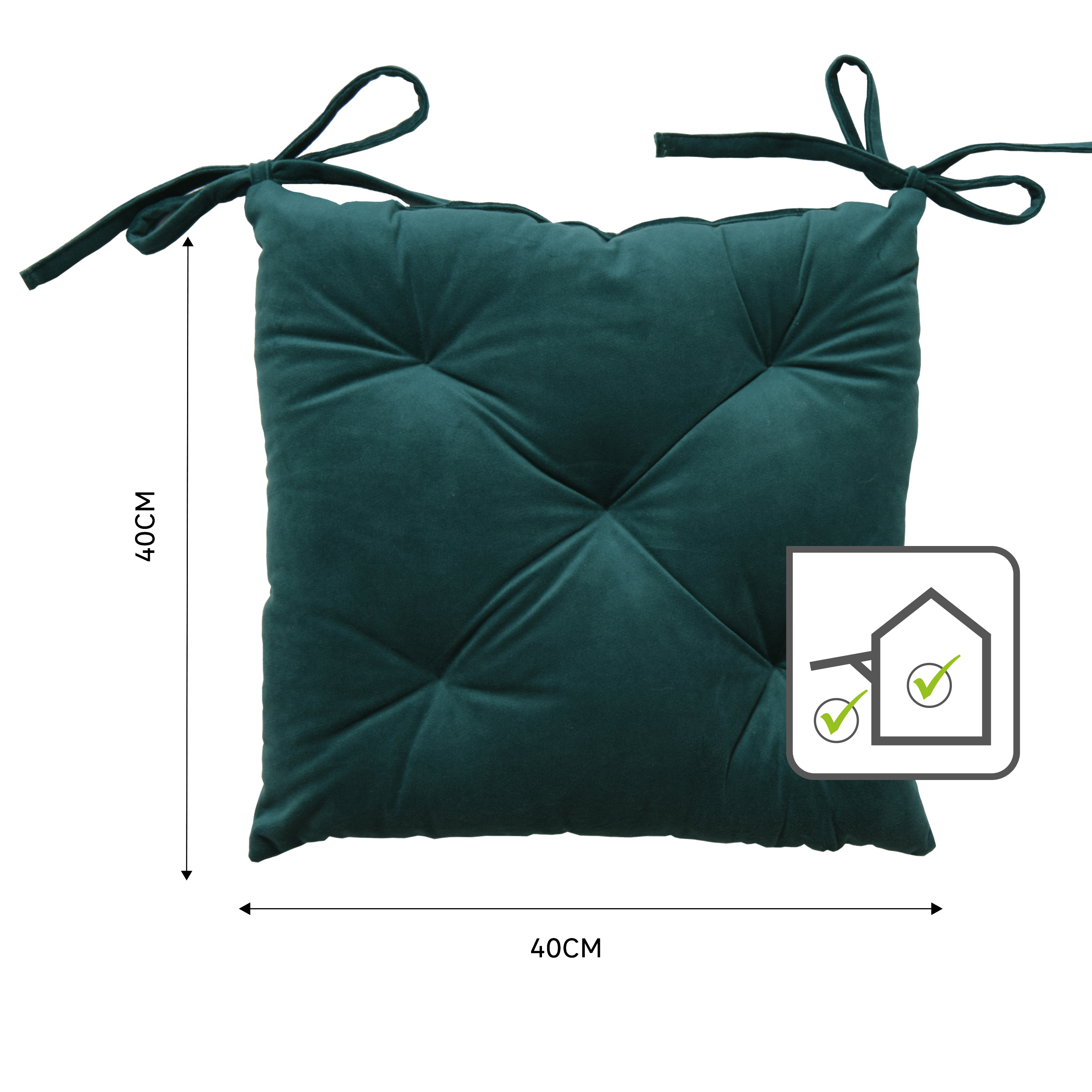 Poduszka na krzesło Loic zielona 40 x 40 x 6.5 cm Inspire - 18