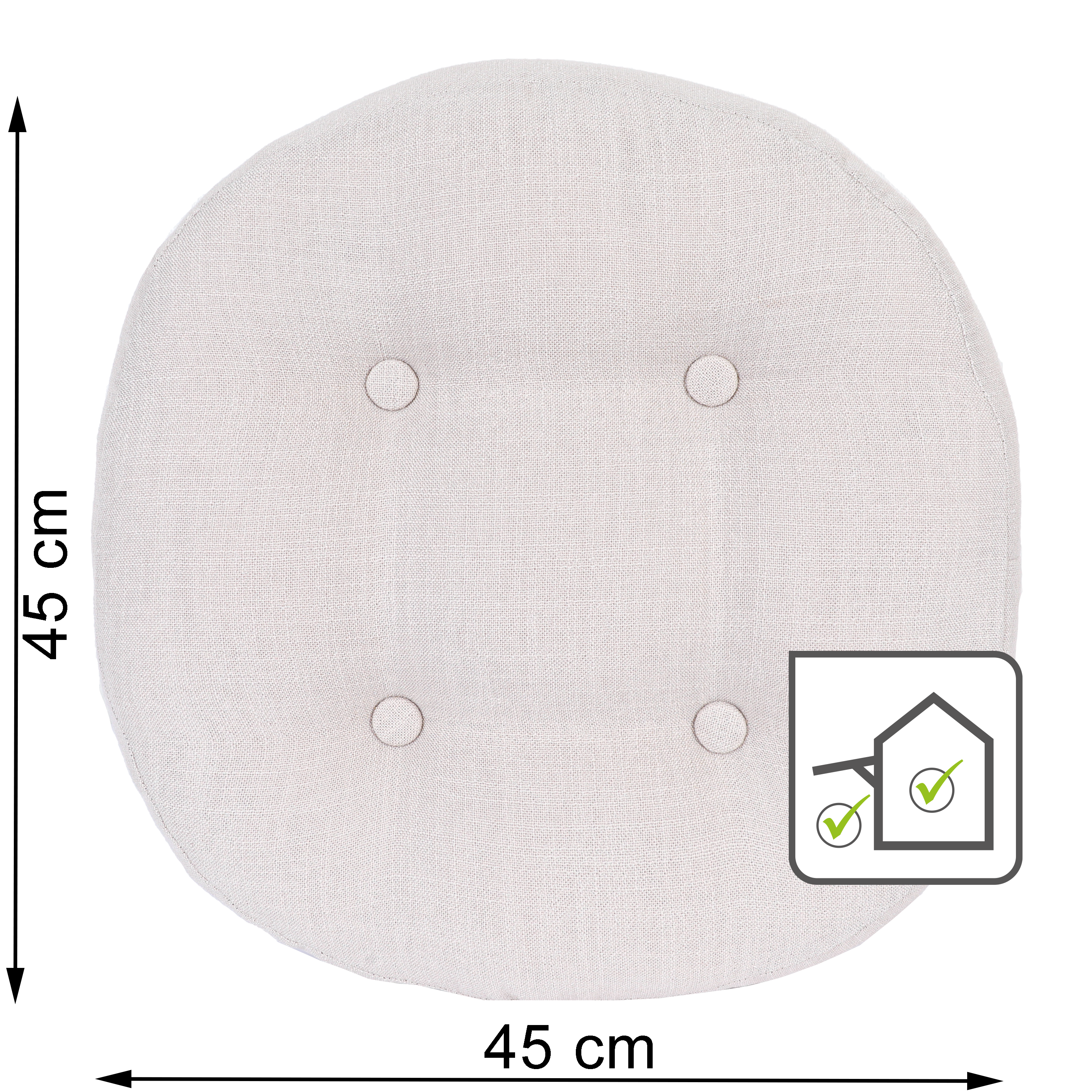 Poduszka na podłogę okrągła Haivy beżowa 45 x 45 x 11.5 cm Inspire - 26