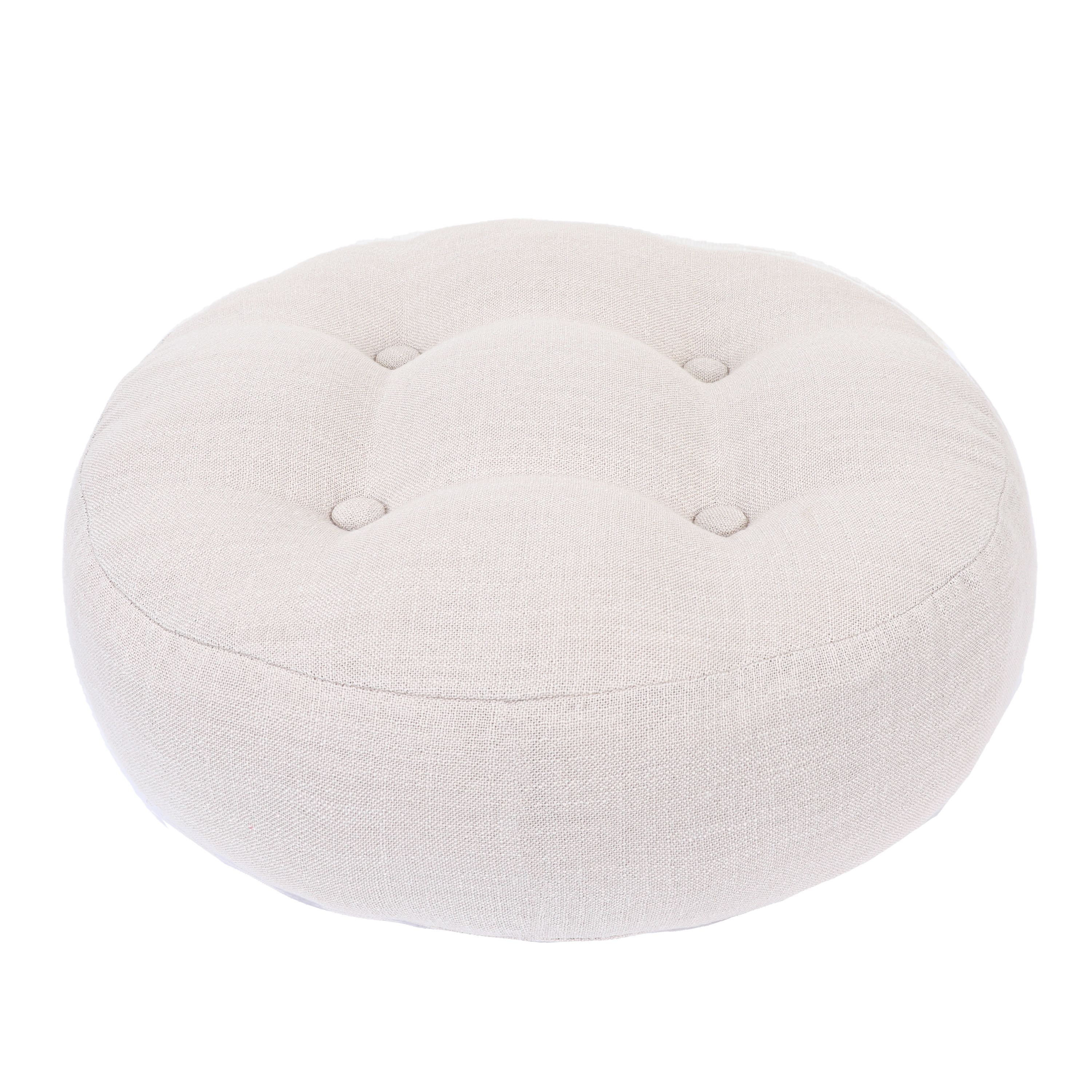 Poduszka na podłogę okrągła Haivy beżowa 45 x 45 x 11.5 cm Inspire - 23